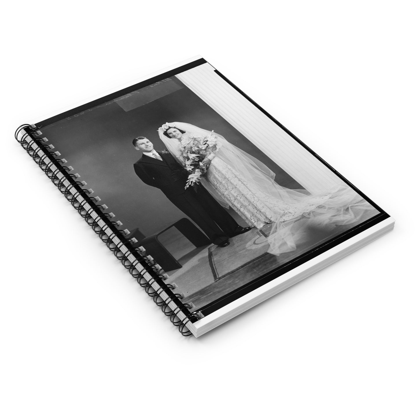 Atkins-Plummer wedding: the bride and groom Spiral Bound Ruled Notebook with Printed Cover