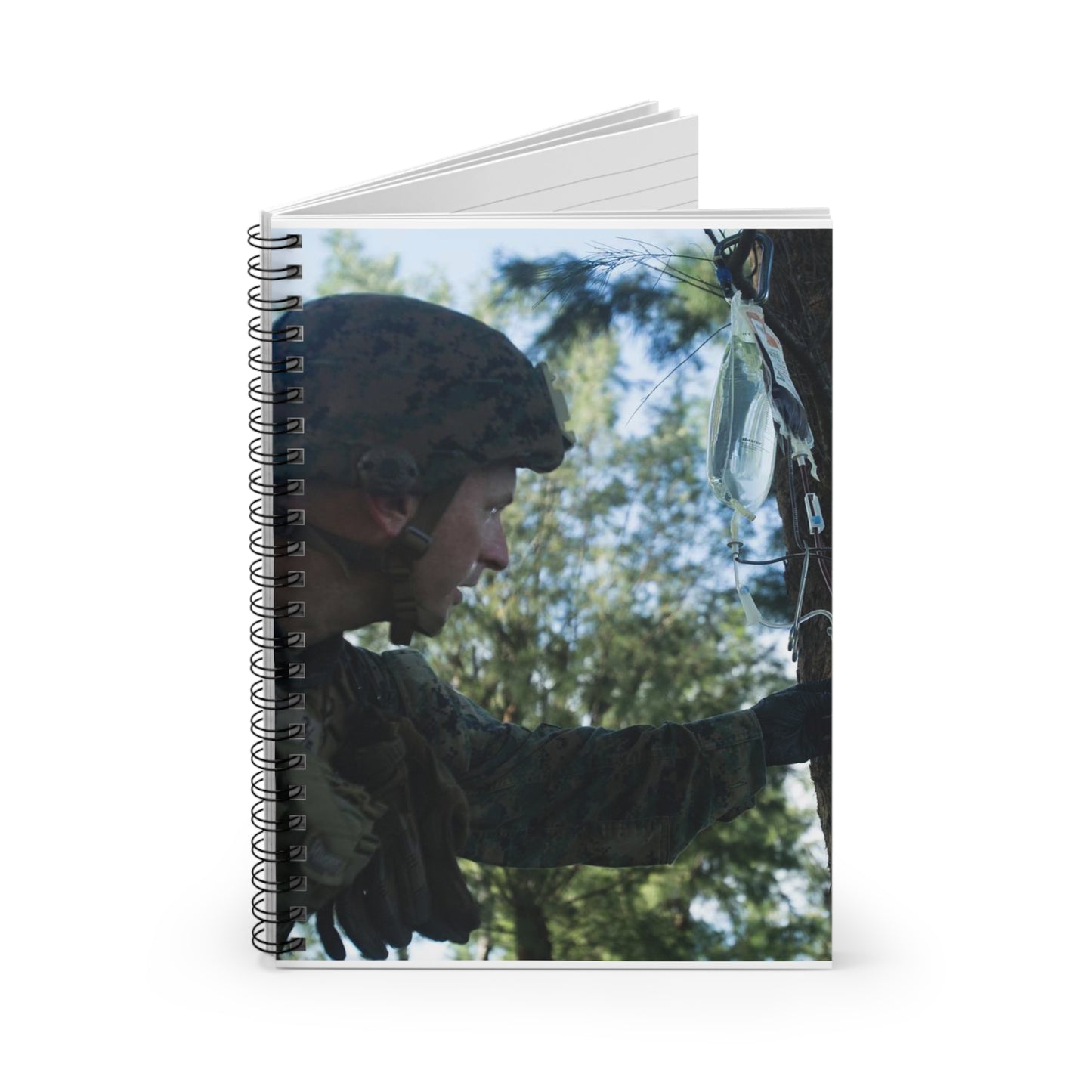 Lt. Cmdr. Russell Wier, battalion surgeon with Battalion Spiral Bound Ruled Notebook with Printed Cover