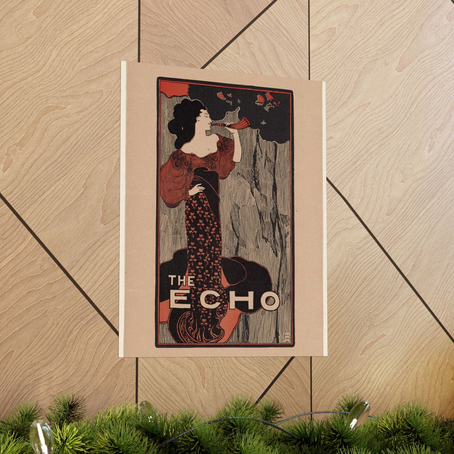 The echo, for sale here - Art nouveau public domain poster - Art nouveau public domain image High Quality Matte Wall Art Poster for Home, Office, Classroom