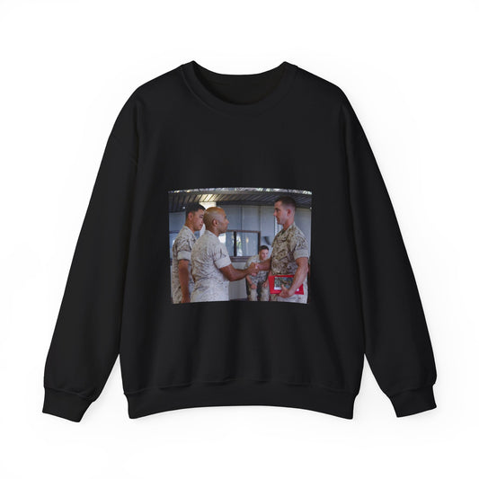 First Sgt. Miguel A. Betancourt III (second from left), Black Heavy Blend Adult Crew Neck SweatShirt