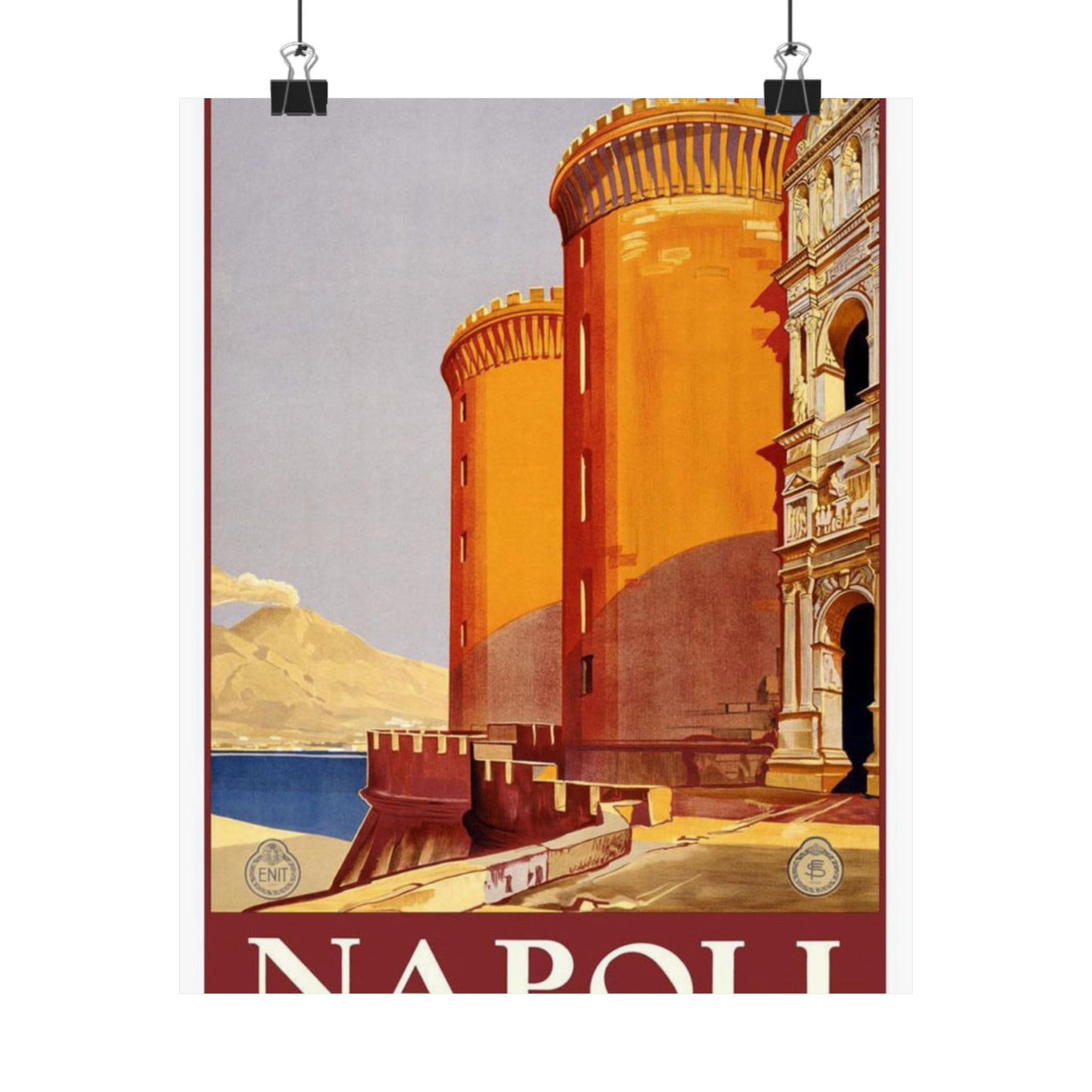 Napoli. Vintage Travel Poster., Italy High Quality Matte Wall Art Poster for Home, Office, Classroom