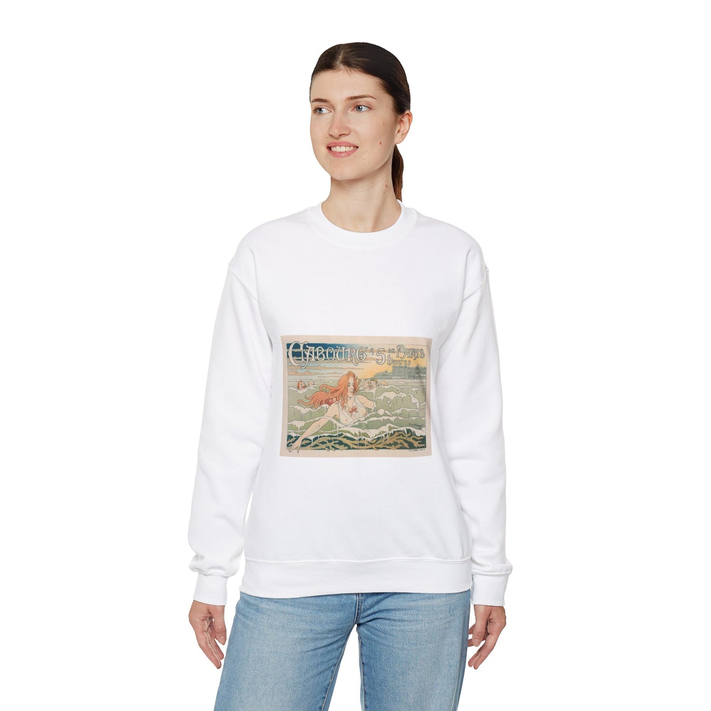Affiche belge pour le "Casino de Cabourg". White Heavy Blend Adult Crew Neck SweatShirt
