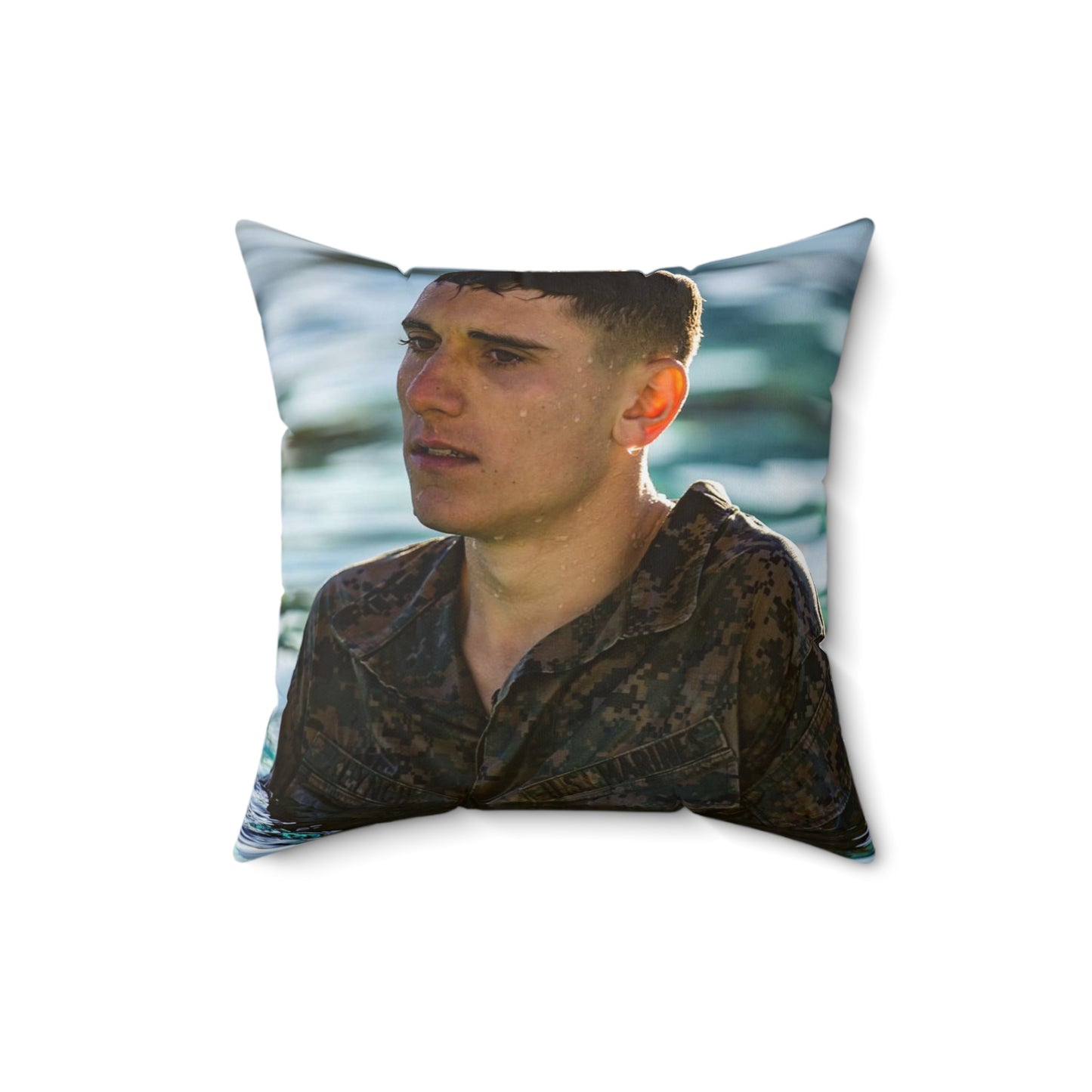 U.S. Marine Corps Lance Cpl. Kyle Lynch, 7th Engineer Decorative Accent Square Pillow