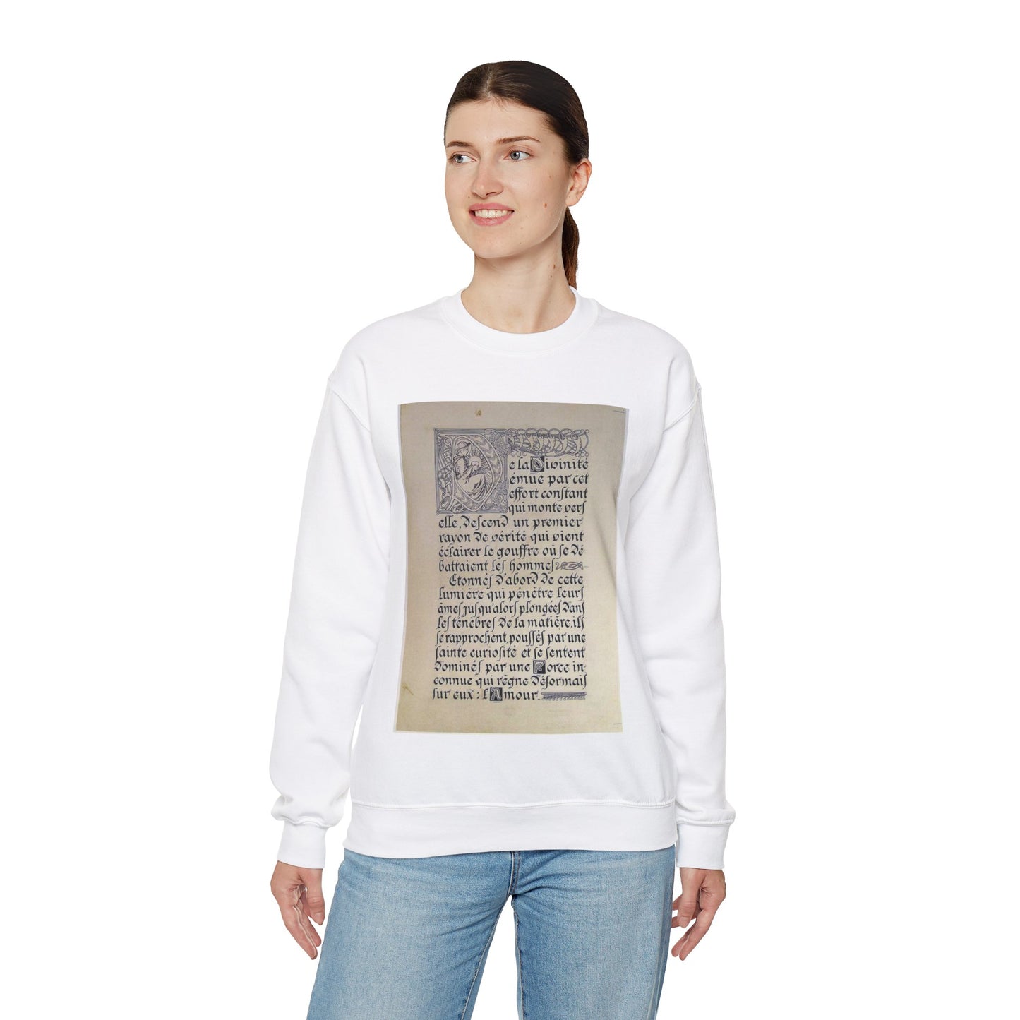 Lepater10 - Alfons Mucha - Public domain dedication image White Heavy Blend Adult Crew Neck SweatShirt