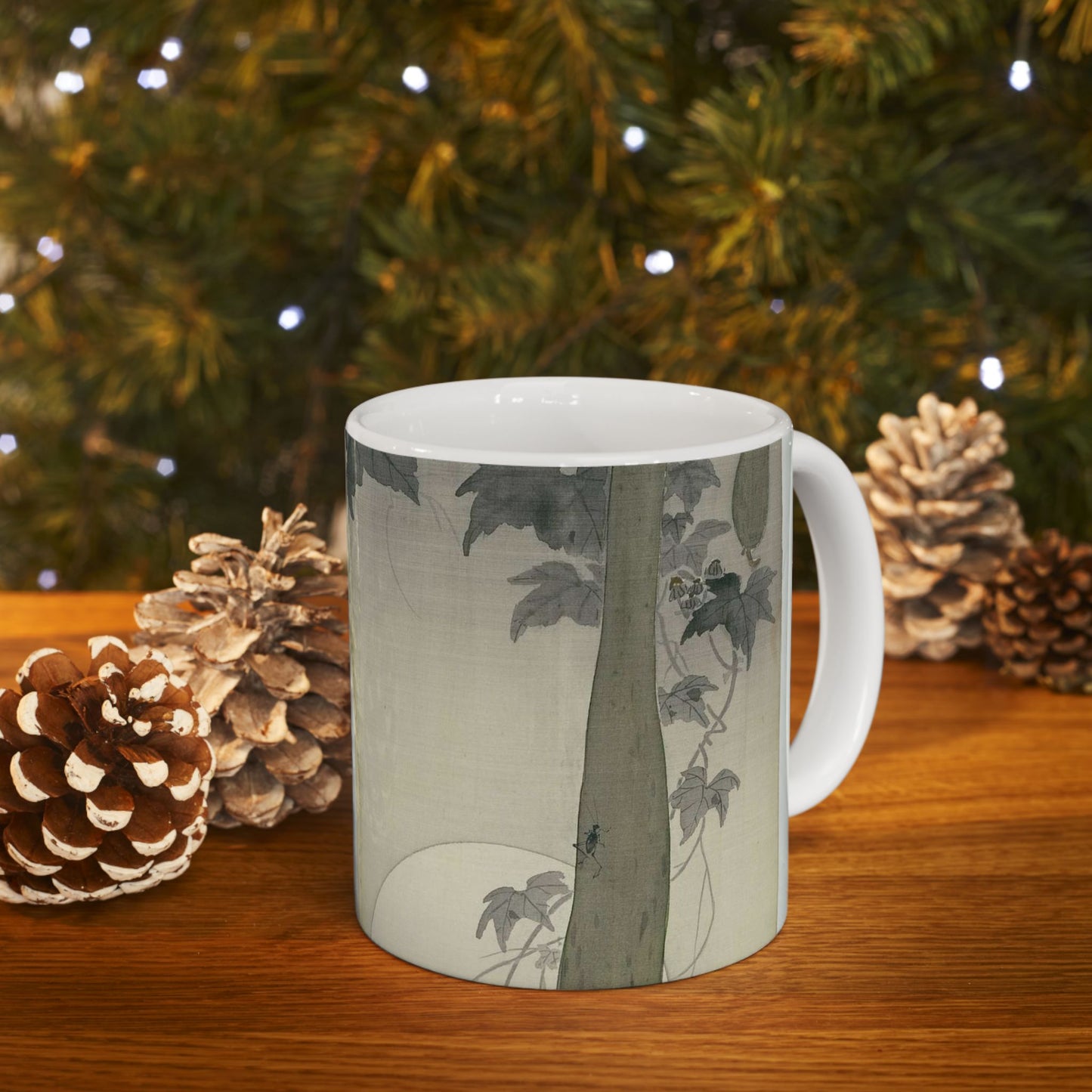 Wilde komkommer met volle maan, Ohara Koson Beautiful Novelty Ceramic Coffee Mug 11oz