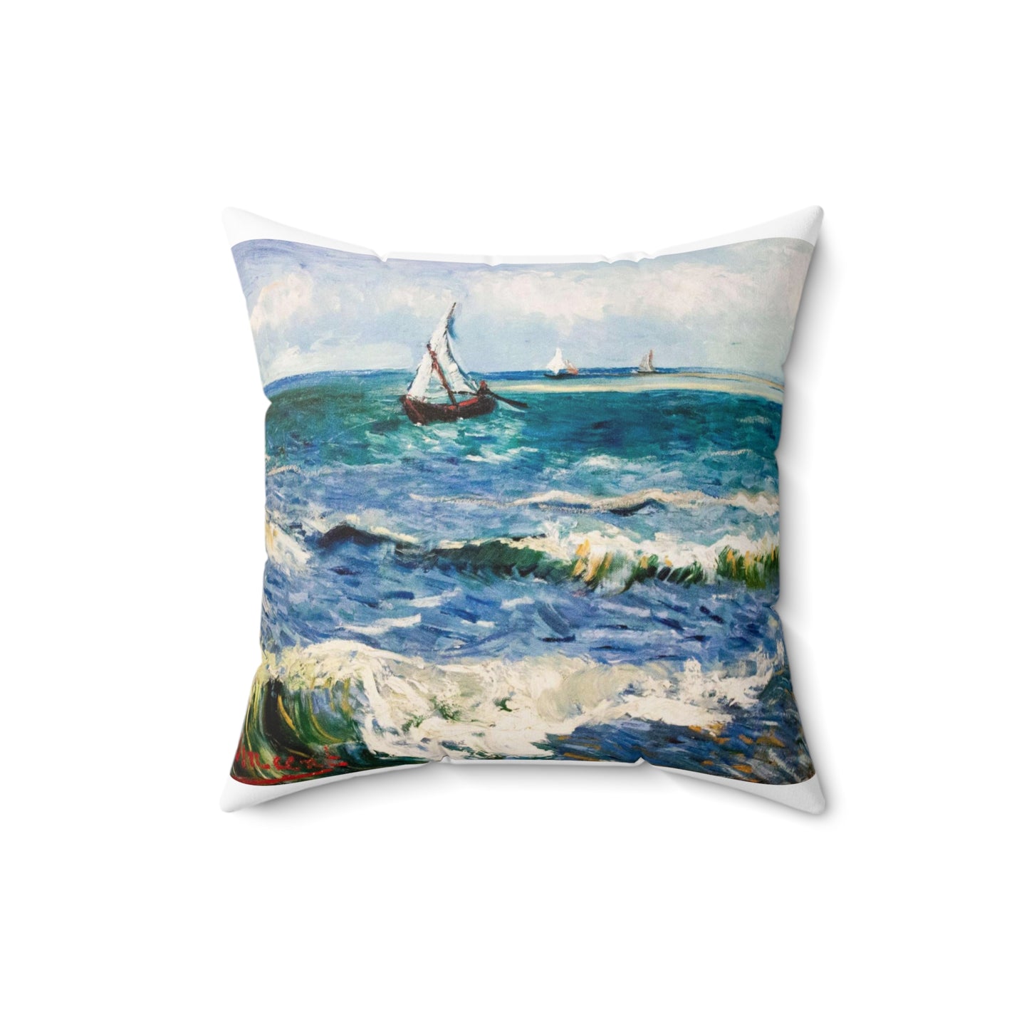 Seascape at Saintes-Maries - My Dream Decorative Accent Square Pillow