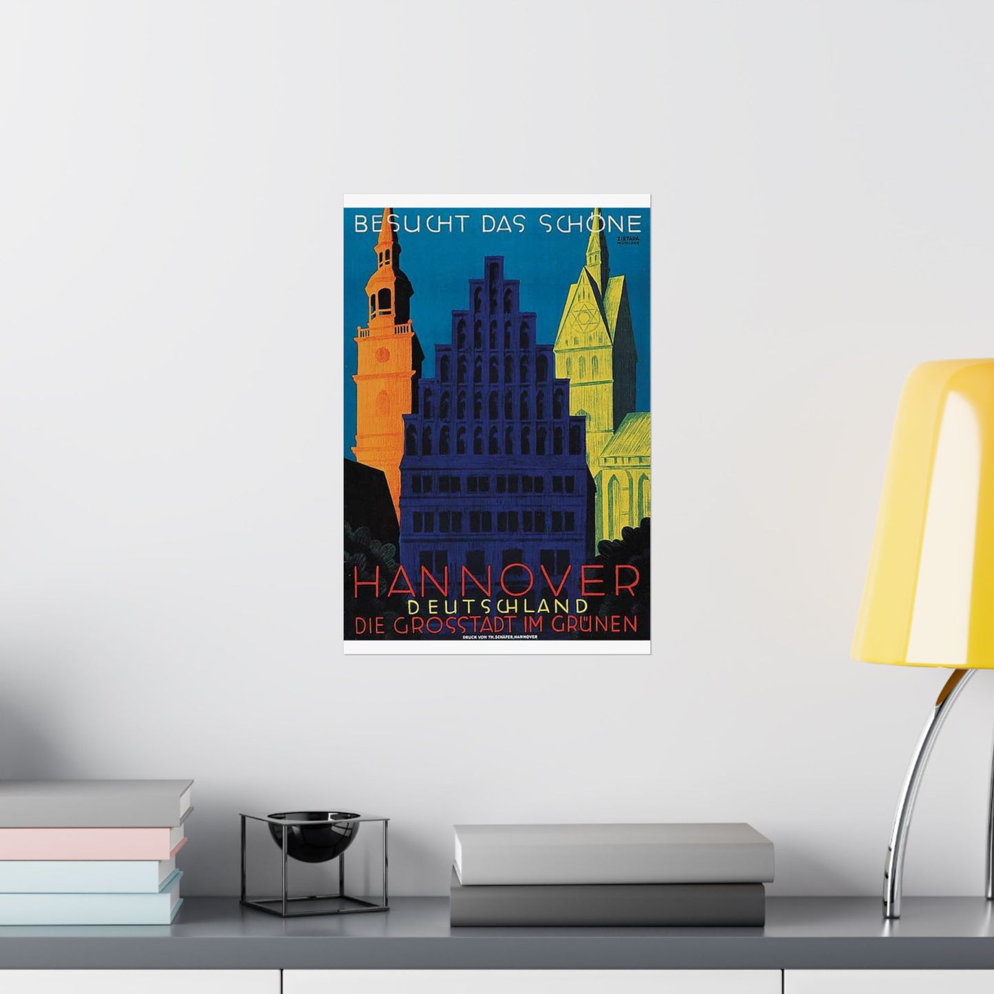 1930 circa Valentin Zietara Plakat Hannover, die Großstadt im Grünen High Quality Matte Wall Art Poster for Home, Office, Classroom