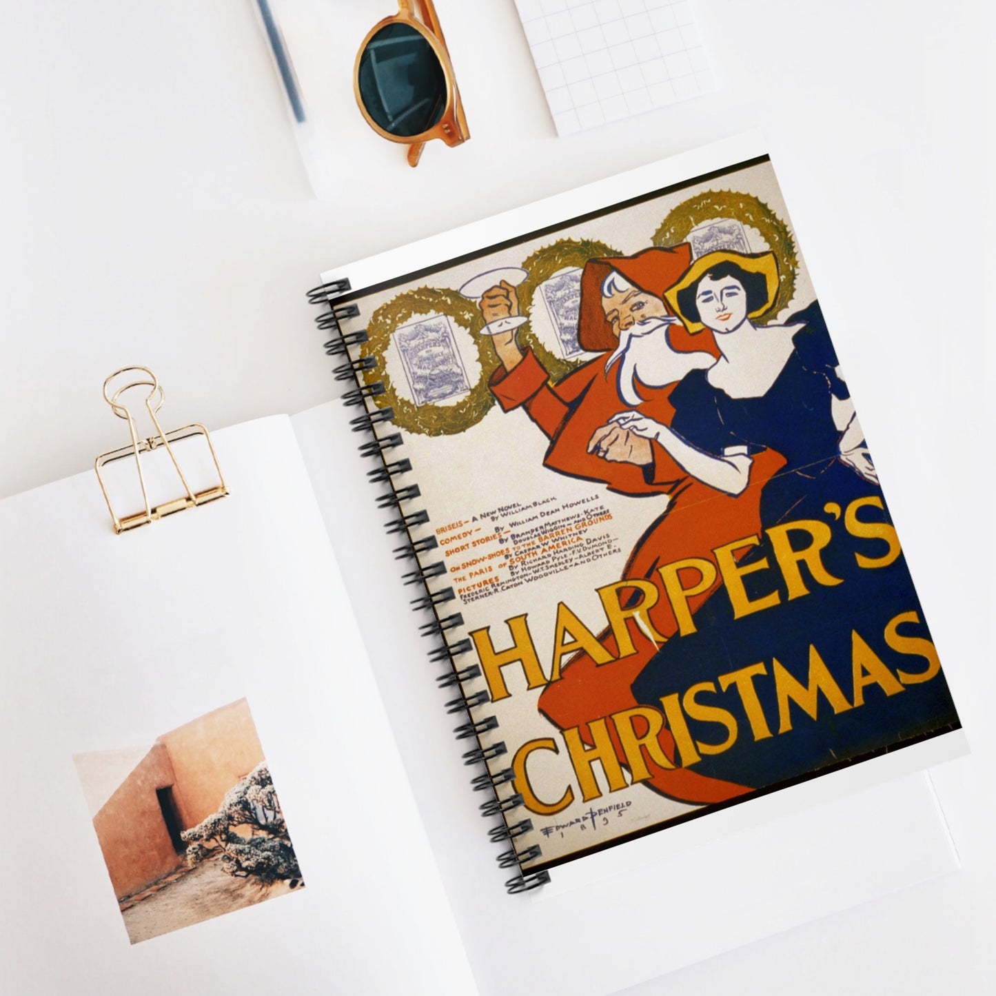 Edward Penfield - Harper's [for] Christmas, Art Nouveau Poster Spiral Bound Ruled Notebook with Printed Cover