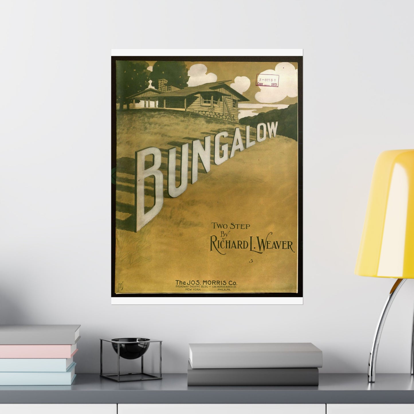 Bungalow, musical notation - Public domain American sheet music High Quality Matte Wall Art Poster for Home, Office, Classroom