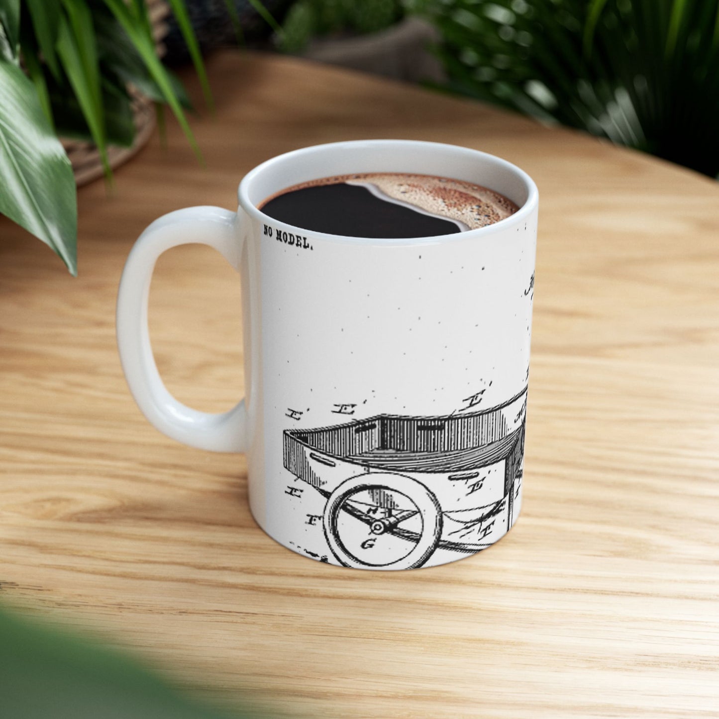 Patent Drawing of Engine - Bicycle Trailer Patent (1903) Public domain  image Beautiful Novelty Ceramic Coffee Mug 11oz