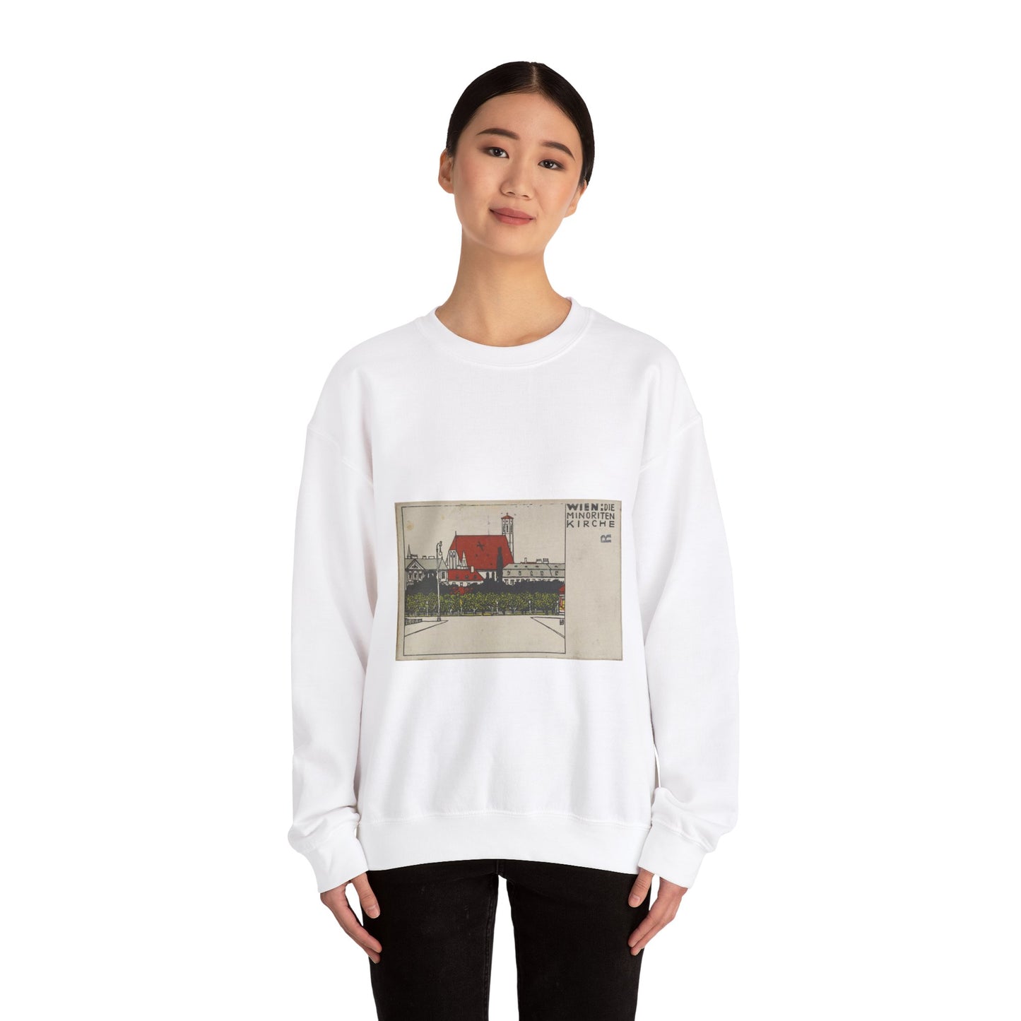 Vienna- Minorite Church (Wien- Die Minoriten Kirche) MET DP844339 White Heavy Blend Adult Crew Neck SweatShirt
