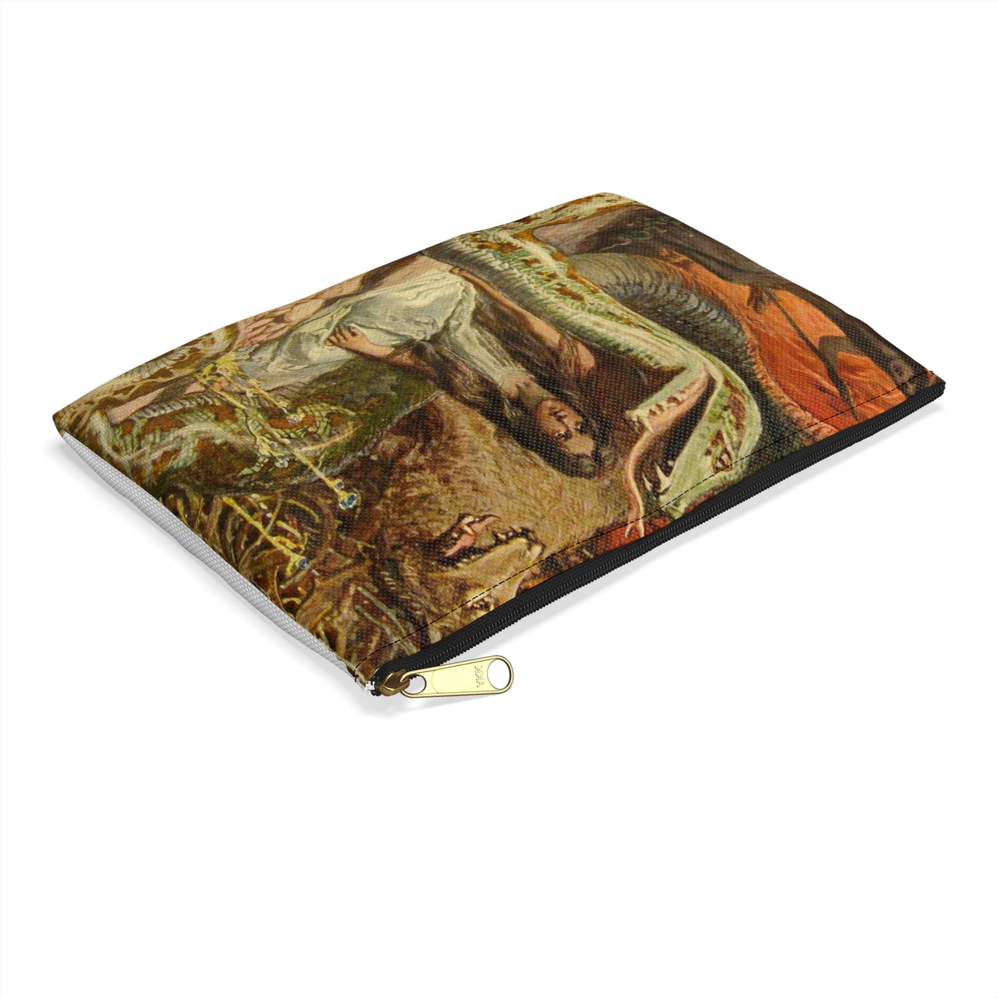 Lokis Gezücht - A painting of a woman sitting in front of a snake Large Organizer Pouch with Black Zipper