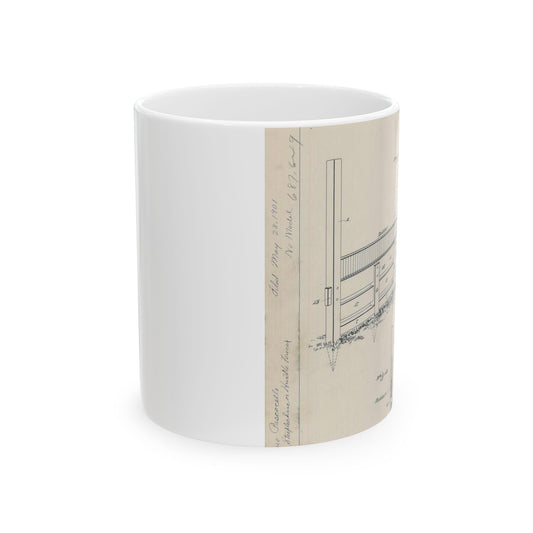 Patent Drawing of Engine - for A. Pascocello' Steeplechase or Hurdle Fence Public domain  image Beautiful Novelty Ceramic Coffee Mug 11oz