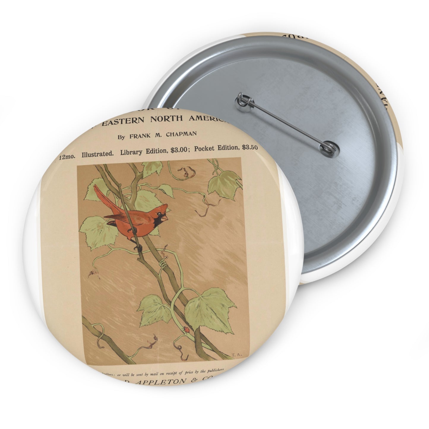 Handbook of birds of eastern North America Pin Buttons with Crisp Design