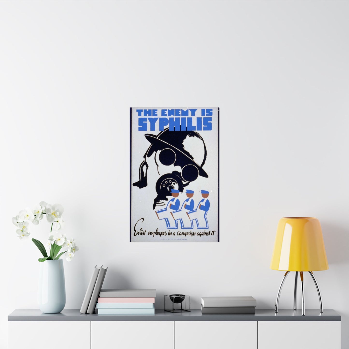 The enemy is syphilis Enlist employees in a campaign against it. High Quality Matte Wall Art Poster for Home, Office, Classroom