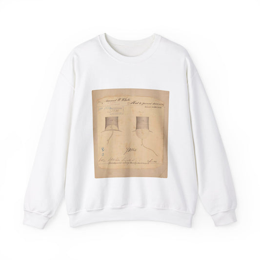 Patent drawing - Drawing of Hat to Prevent Drowning Public domain  image White Heavy Blend Adult Crew Neck SweatShirt