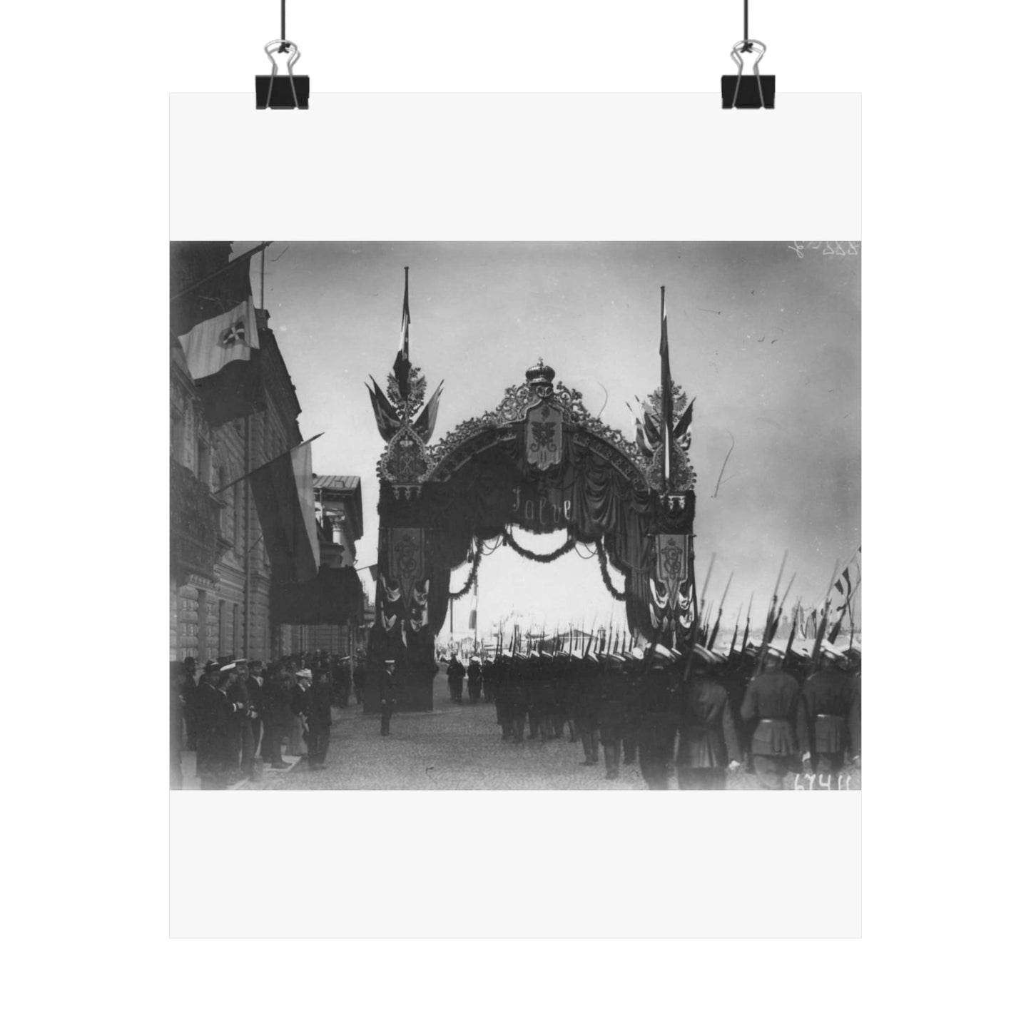 Triumphal gate built for a Visit of the Italian King Victor Emmanuel III to Russia, 1902. High Quality Matte Wall Art Poster for Home, Office, Classroom