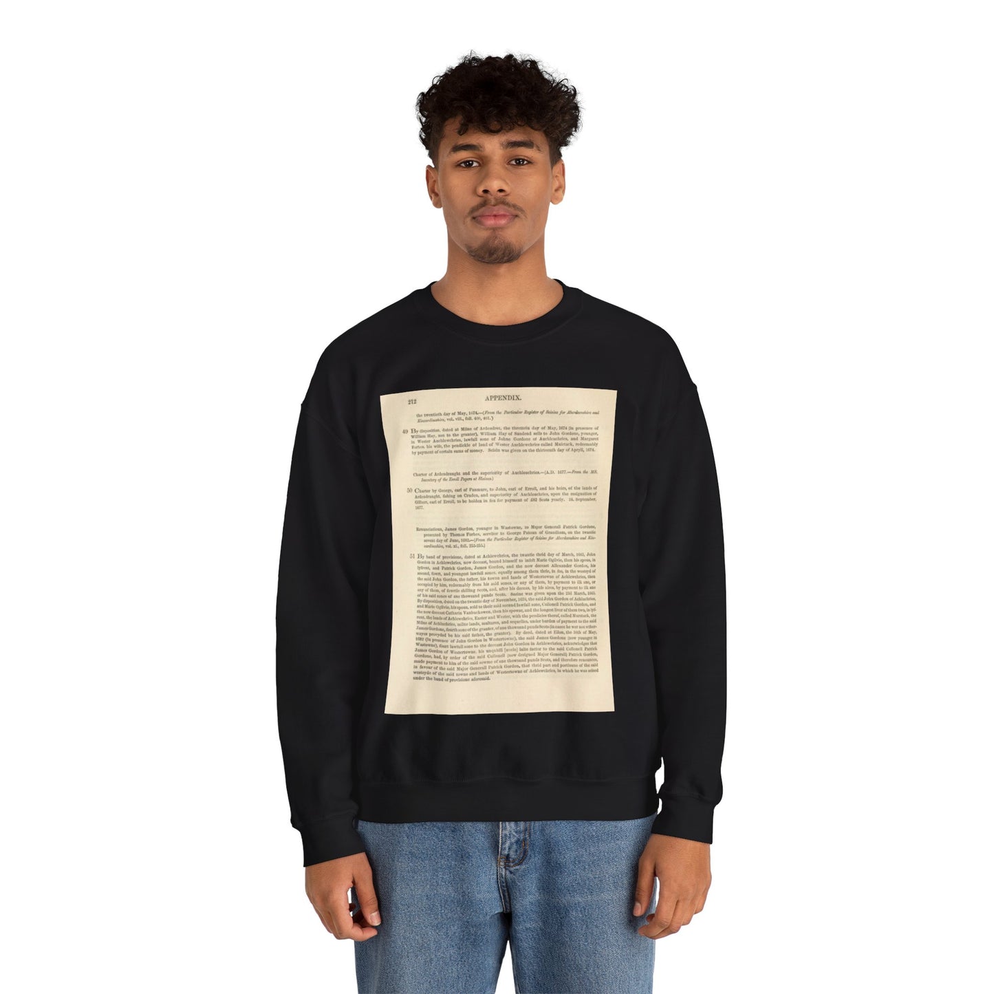 212 APPENDIX.   the twentieth day of May, 1674. — {From the Particular Register of Seisins for Aberdeenshire and  Kincardineshire Black Heavy Blend Adult Crew Neck SweatShirt