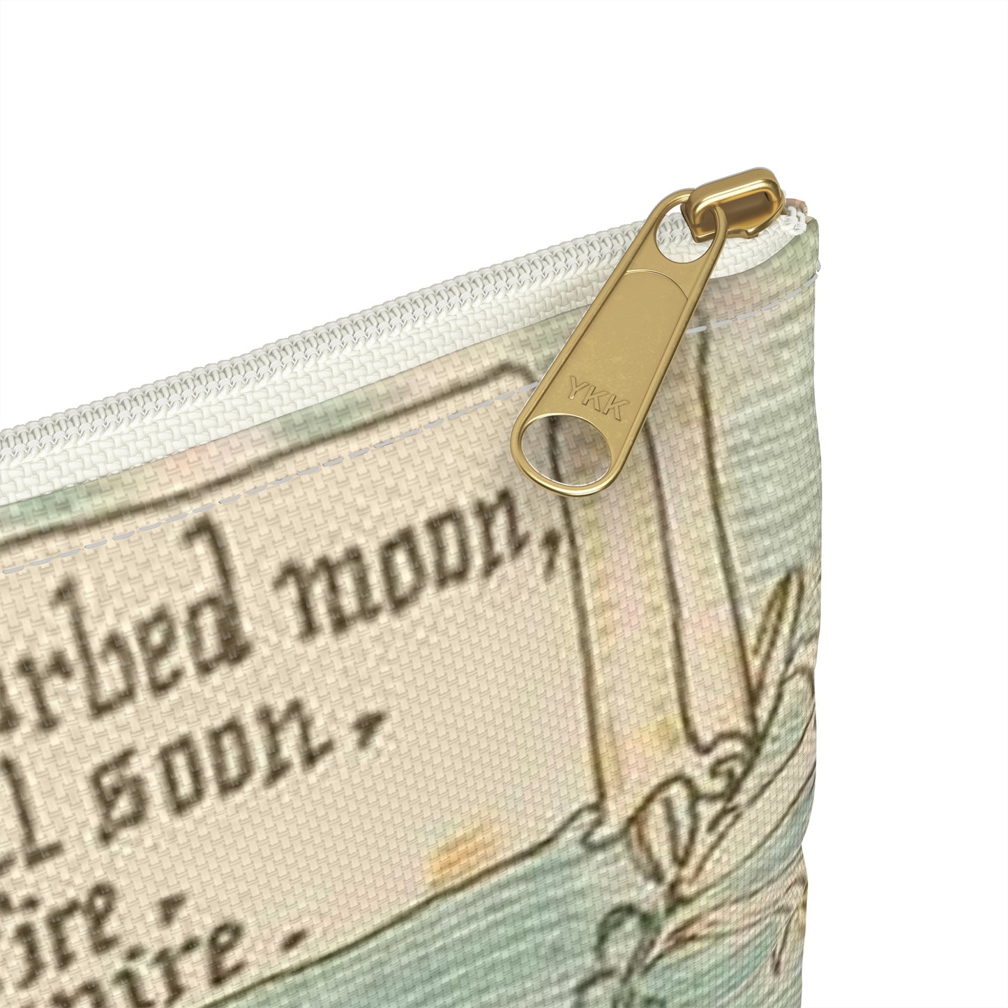 Beneath the summer full-orbed moon, ruddy & gold that rose full soon." Large Organizer Pouch with Black Zipper