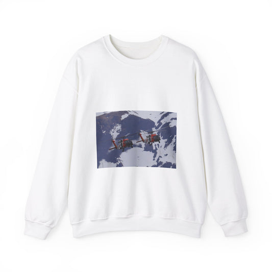 Two Coast Guard Air Station Sitka MH-60 Jayhawk helicopter White Heavy Blend Adult Crew Neck SweatShirt