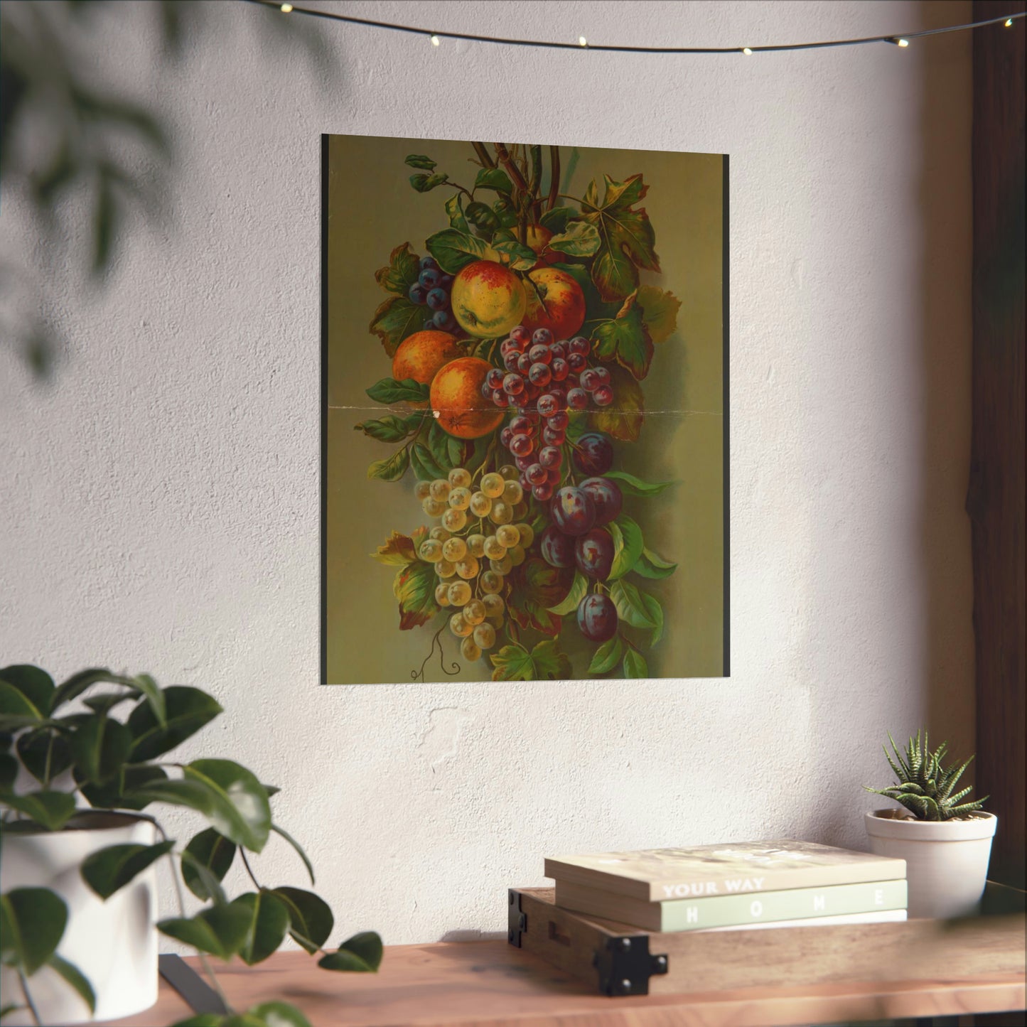 Apples, Plums & grapes, no. 8266 High Quality Matte Wall Art Poster for Home, Office, Classroom