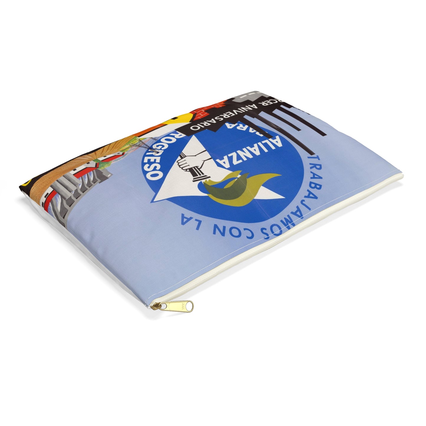 Alliance Posters, Cold War American Propaganda poster Large Organizer Pouch with Black Zipper