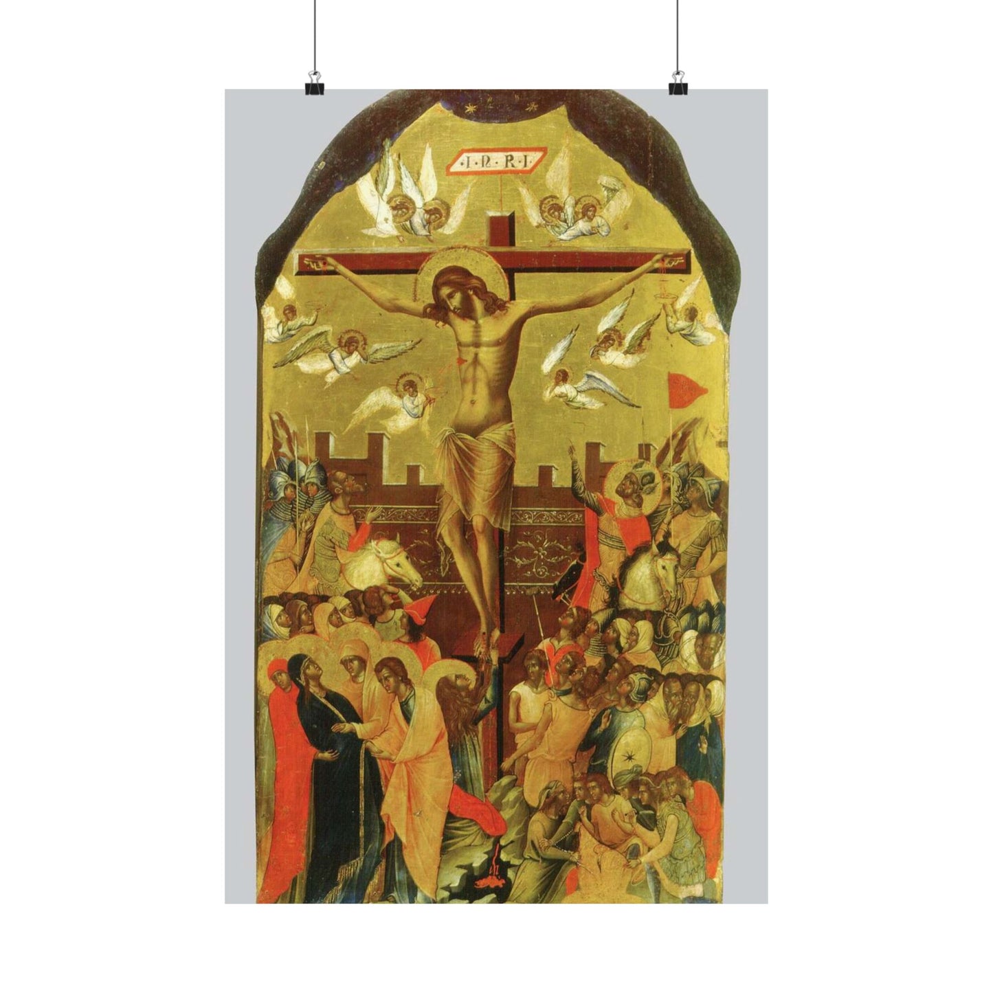 Crucifixion by Paolo Veneziano (Byzantine museum) High Quality Matte Wall Art Poster for Home, Office, Classroom