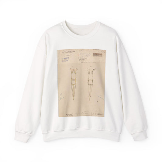 Patent drawing - Drawing of Crutch Public domain  image White Heavy Blend Adult Crew Neck SweatShirt