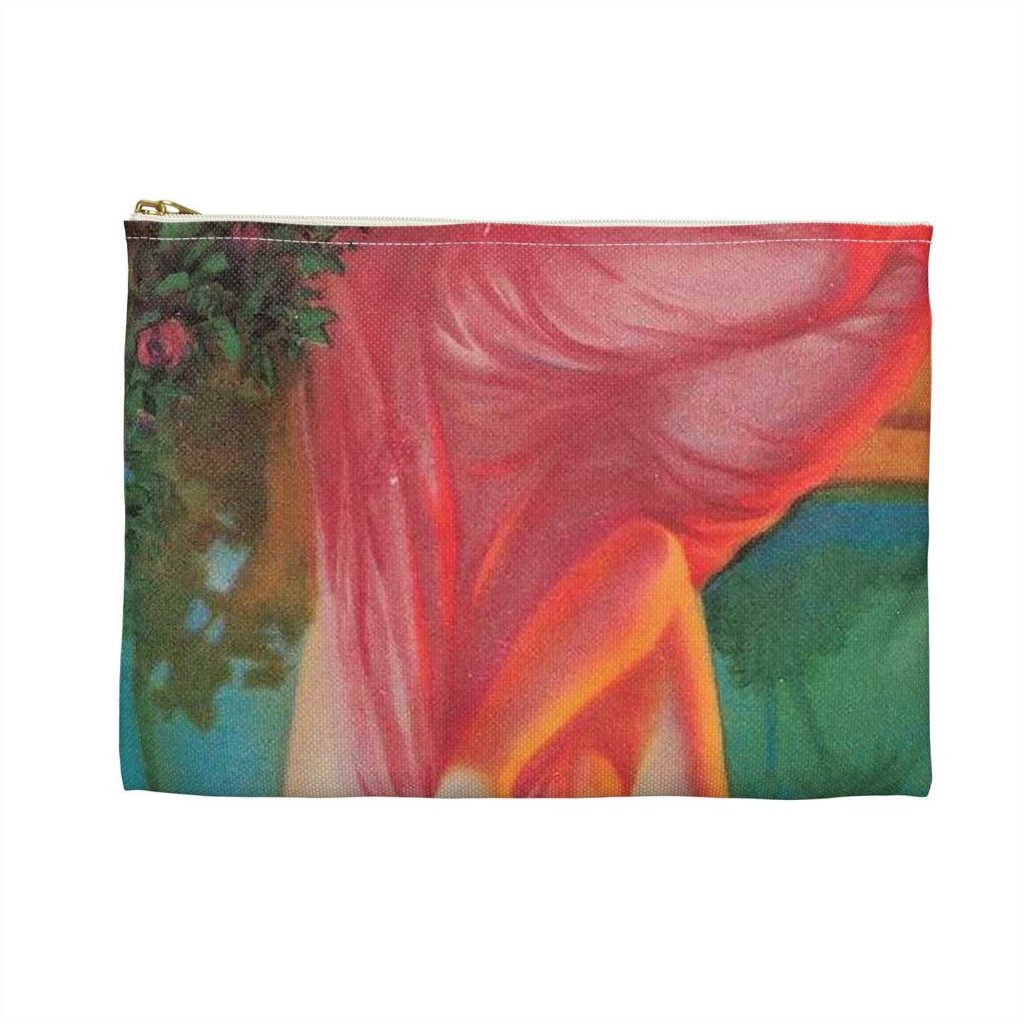 Moonlight and Roses, print from painting by Edward Mason Eggleston Large Organizer Pouch with Black Zipper