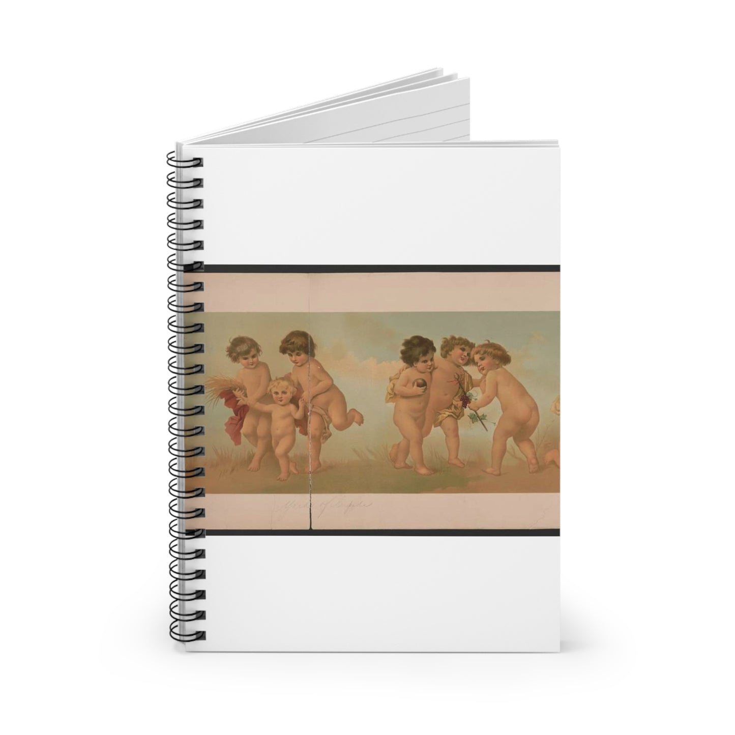 Yard of cupids - Print, Library of Congress collection Spiral Bound Ruled Notebook with Printed Cover