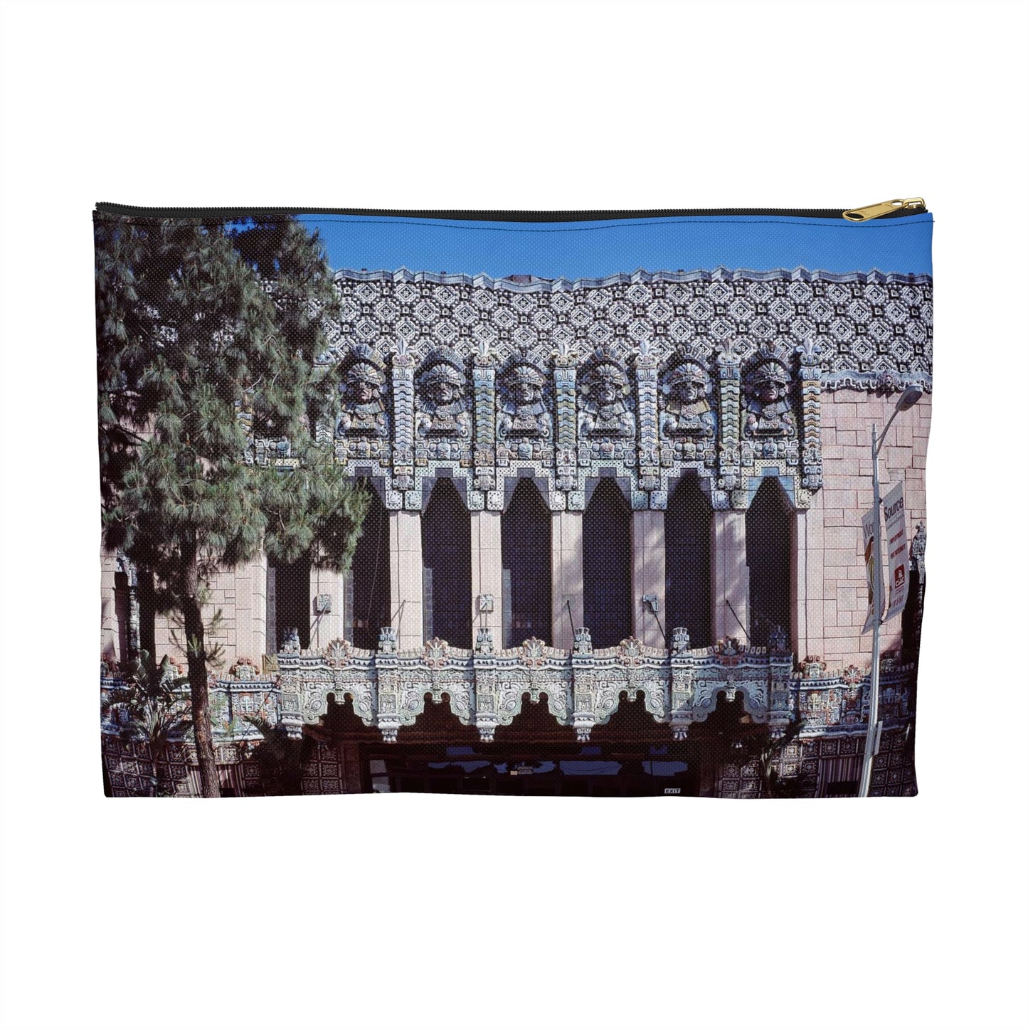 Photographs of buildings in Los Angeles, California and the surrounding area Large Organizer Pouch with Black Zipper