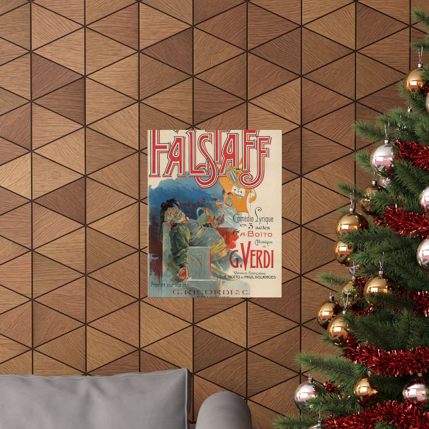 Adolfo Hohenstein - Poster for first French production of Giuseppe Verdi's Falstaff High Quality Matte Wall Art Poster for Home, Office, Classroom