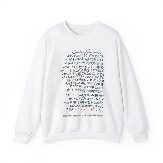 Our Father in Old Hungarian Script, 1598 White Heavy Blend Adult Crew Neck SweatShirt