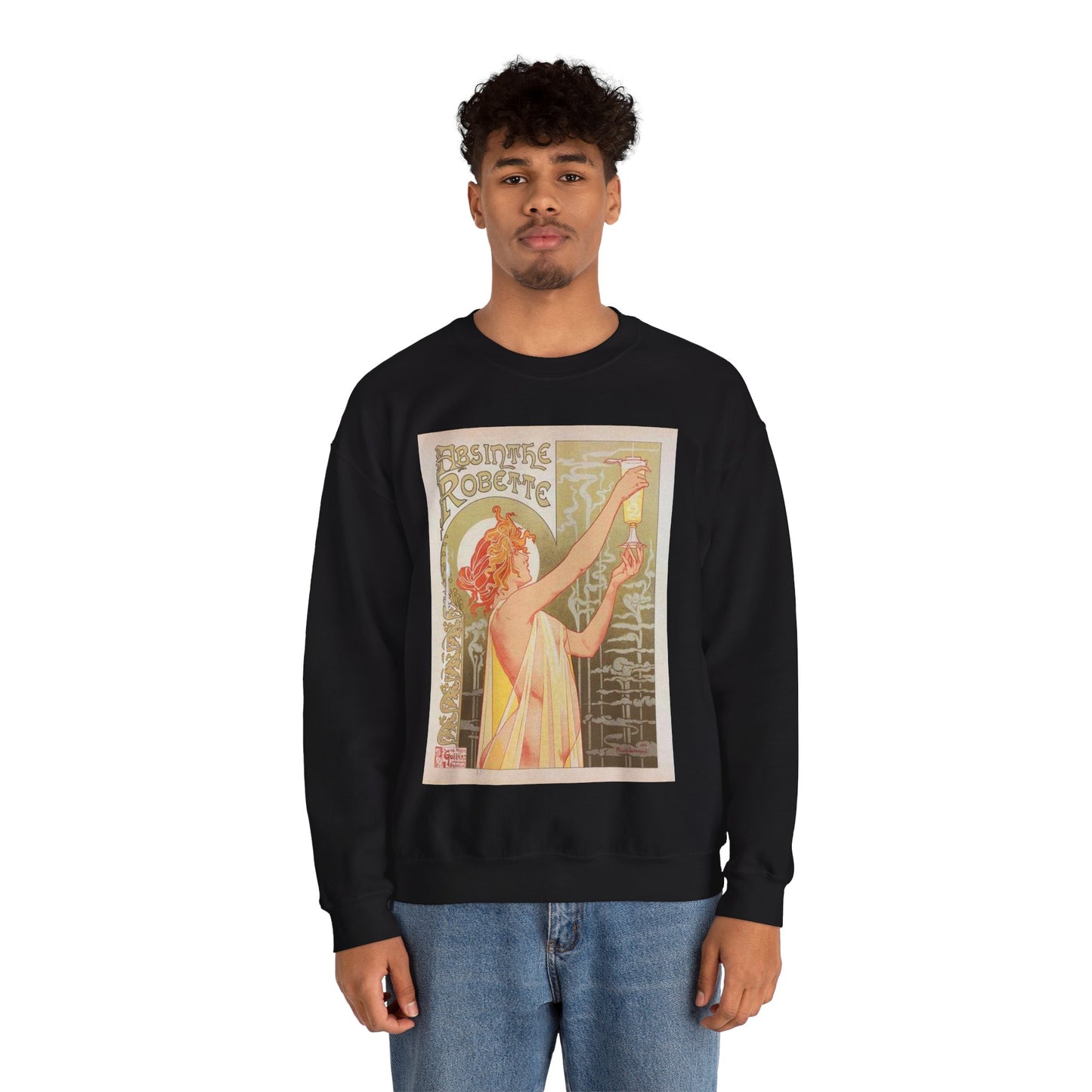 Affiche belge pour l' "Absinthe Robette". Black Heavy Blend Adult Crew Neck SweatShirt