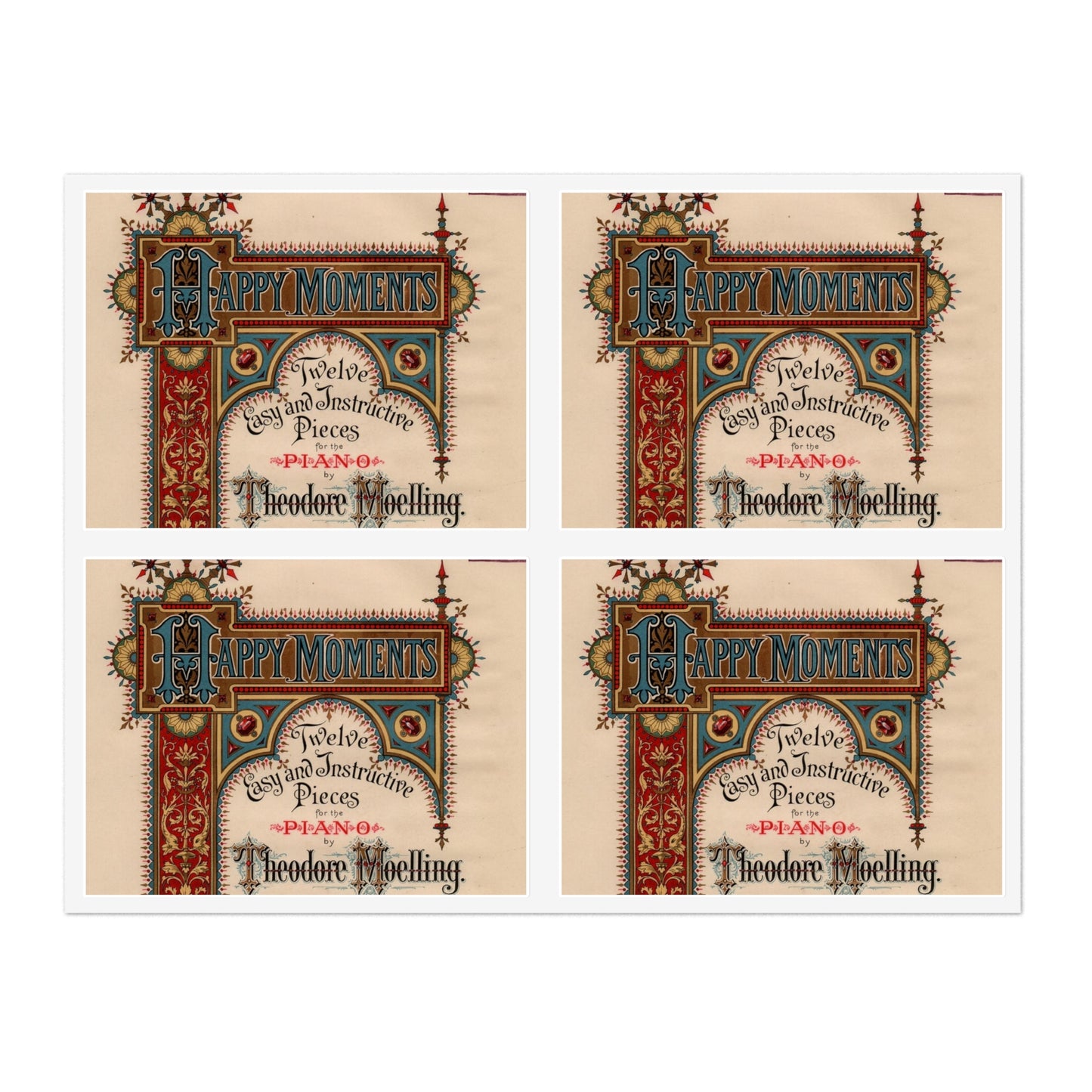 Dulcimer mazurka - Public domain American sheet music Laminated UV Protective Vinyl Stickers