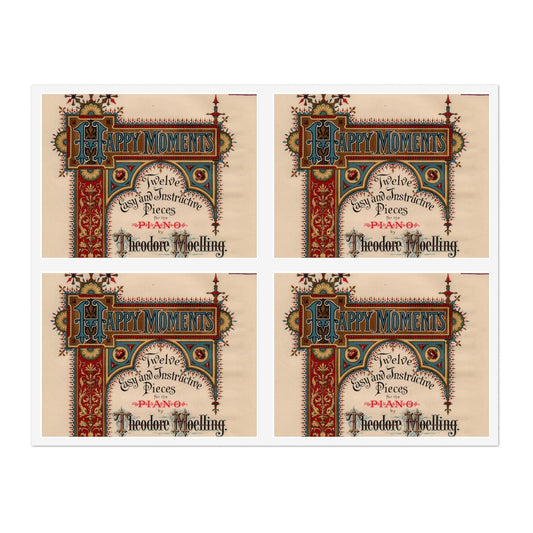 Dulcimer mazurka - Public domain American sheet music Laminated UV Protective Vinyl Stickers