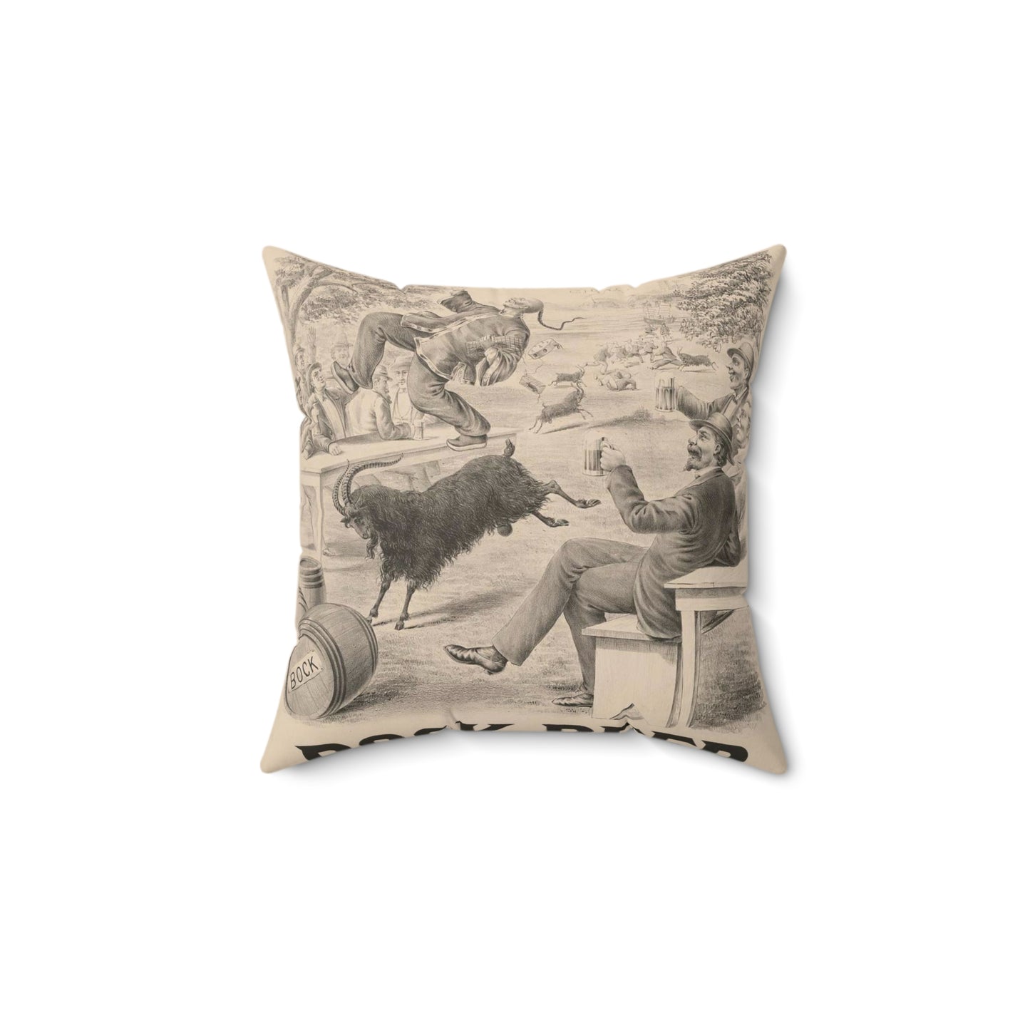 Bock beer - Print, Library of Congress collection Decorative Accent Square Pillow