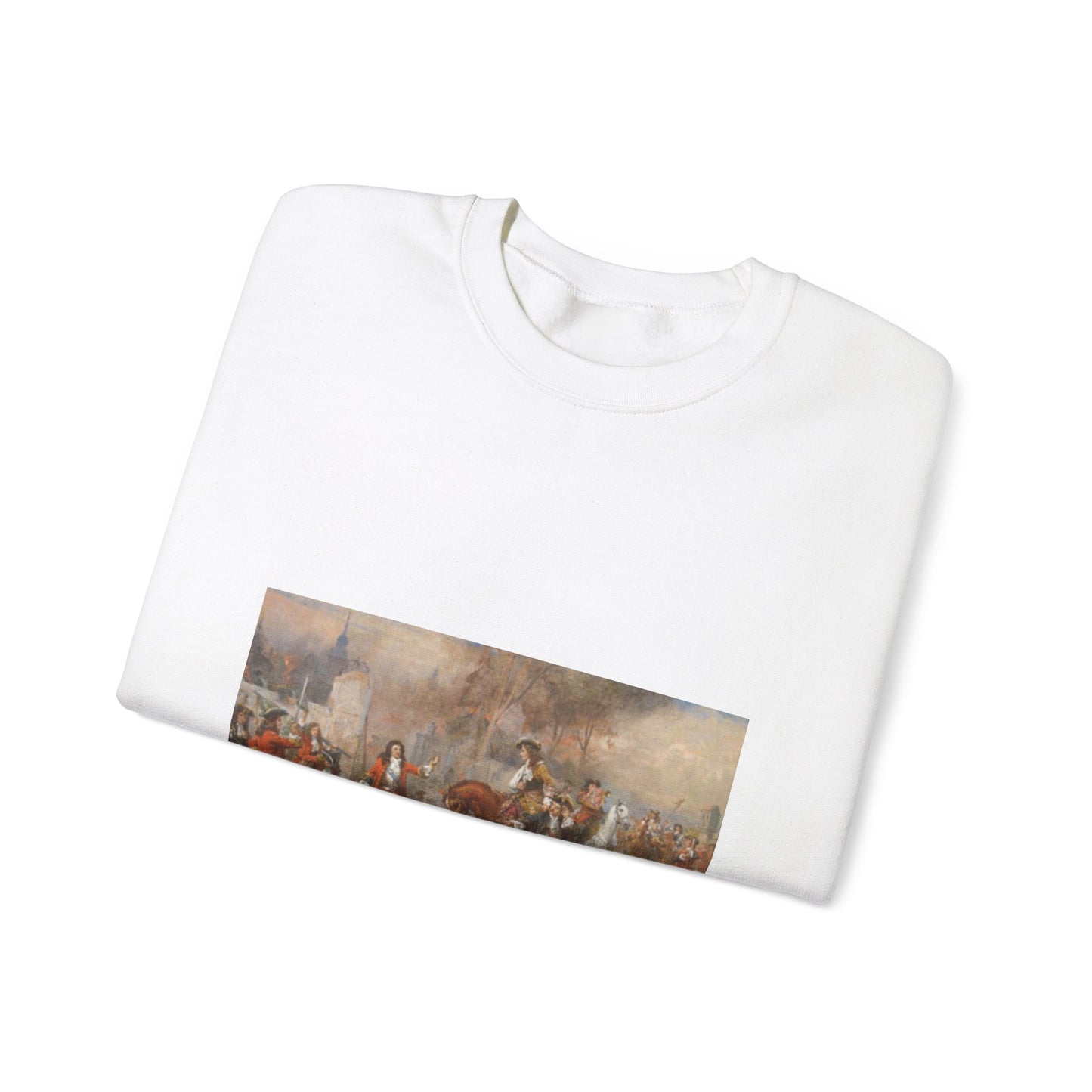 The Duke of Marlborough greeting Prince Eugene of Savoy after their victory at Blenheim White Heavy Blend Adult Crew Neck SweatShirt