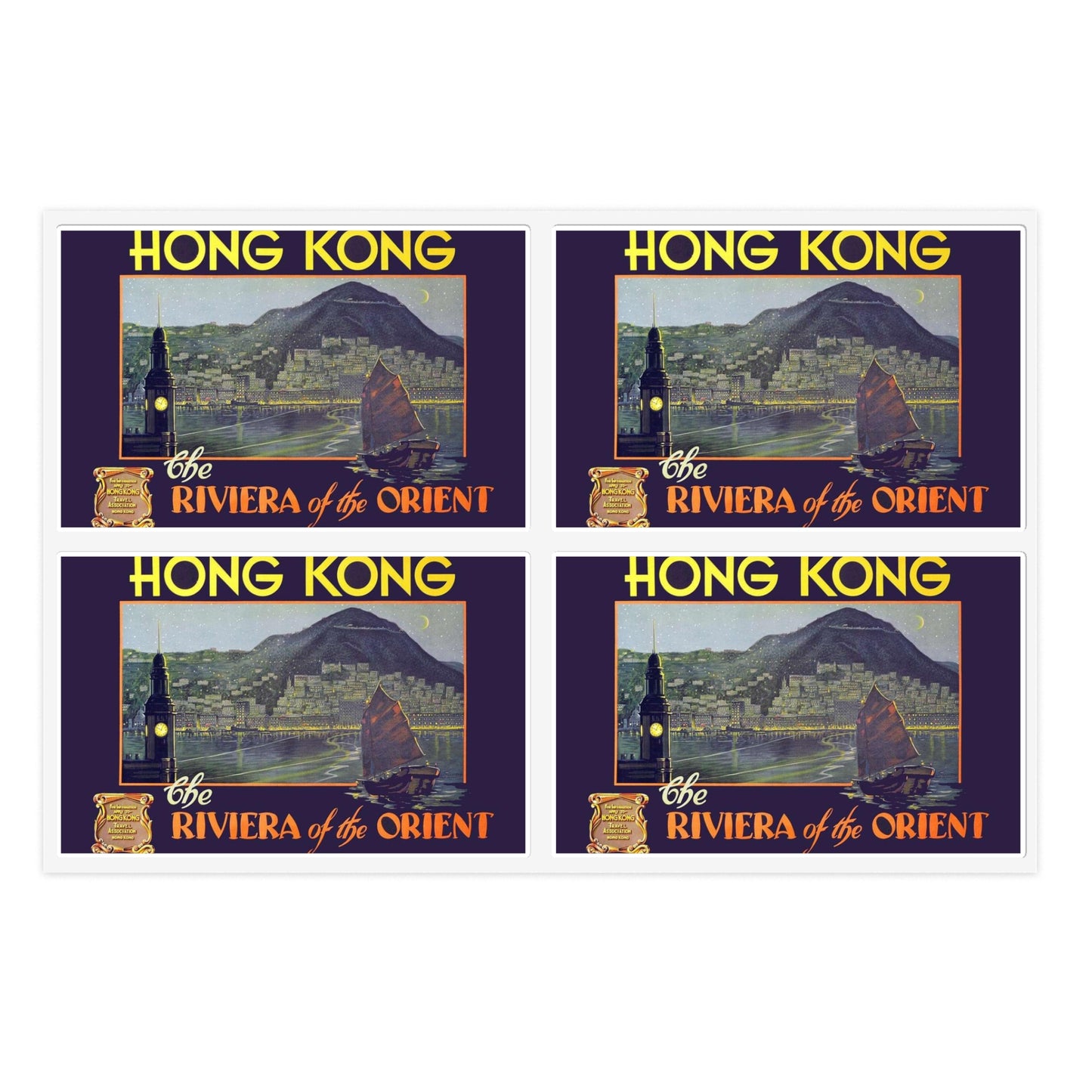 Hong Kong – Riviera of the Orient, c. 1930 Laminated UV Protective Vinyl Stickers