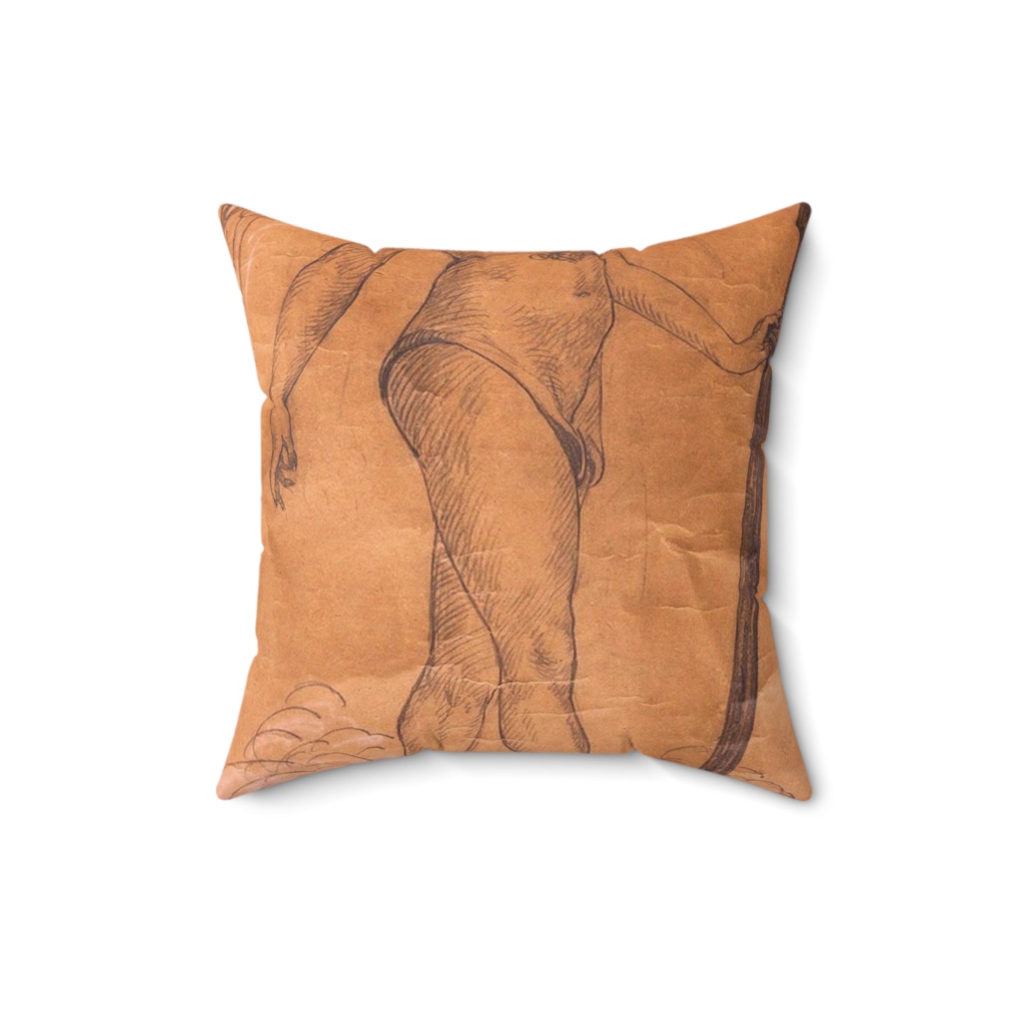 A drawing of an angel holding a sword. Woman breasts sword, beauty fashion. Decorative Accent Square Pillow