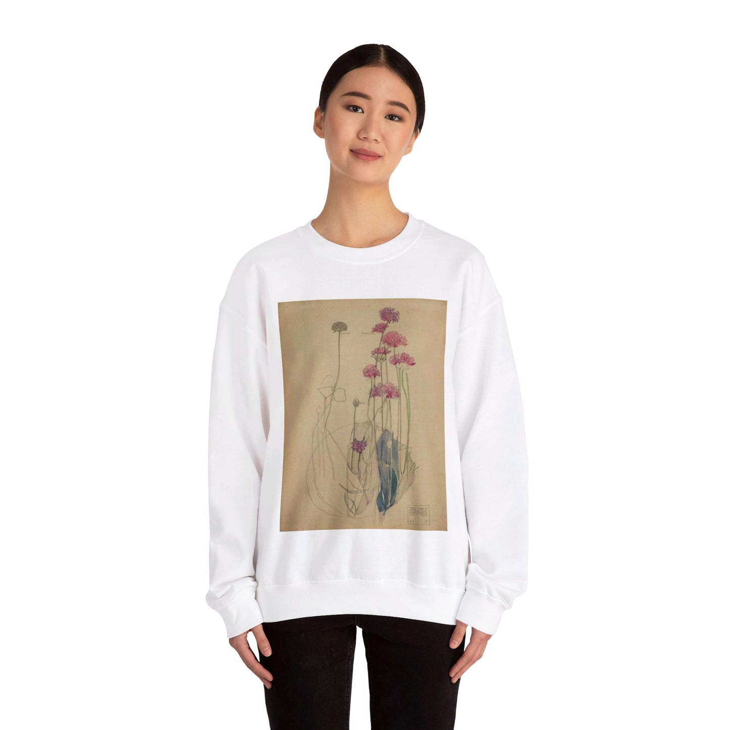 Sea Pink - Holy Island - Charles Rennie Mackintosh - 1901 White Heavy Blend Adult Crew Neck SweatShirt