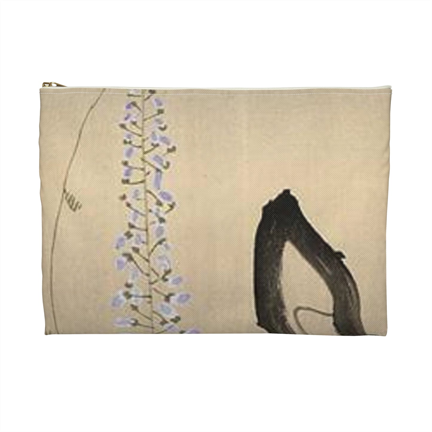 Koson - wisteria-and-bee, Ohara Koson Large Organizer Pouch with Black Zipper