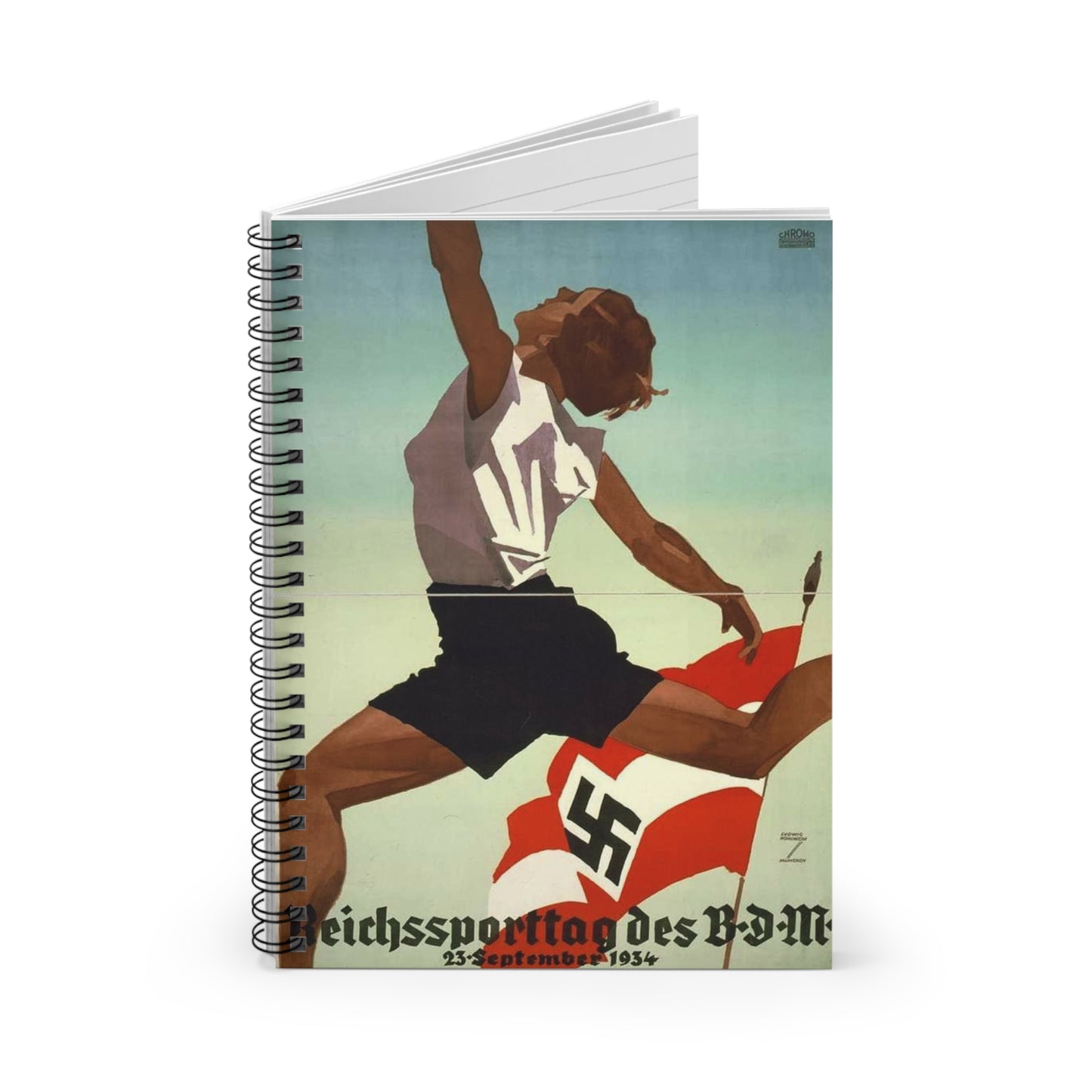 Reichssporttag des B.D.M. 23 September 1934 - Ludwig HOHLWEIN München Plakat Poster Library of Congress No know copyright restrictions Public domain 71sK7kr99UL. AC SL1411 Spiral Bound Ruled Notebook with Printed Cover