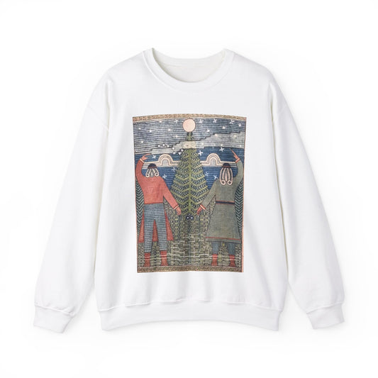 Joseph Alanen - Moonwatchers - Art nouveau public domain image White Heavy Blend Adult Crew Neck SweatShirt