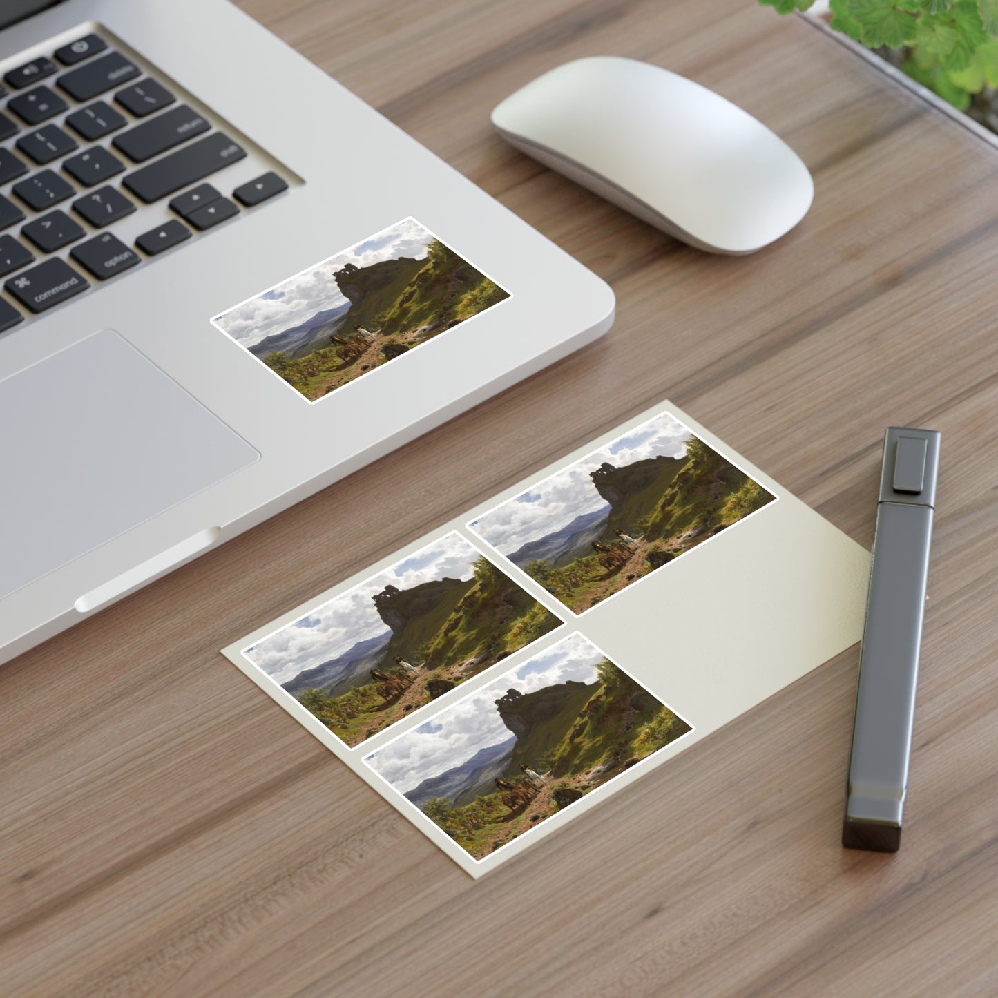 Auguste Bonheur - Les ruines du château d'Apchon Laminated UV Protective Vinyl Stickers