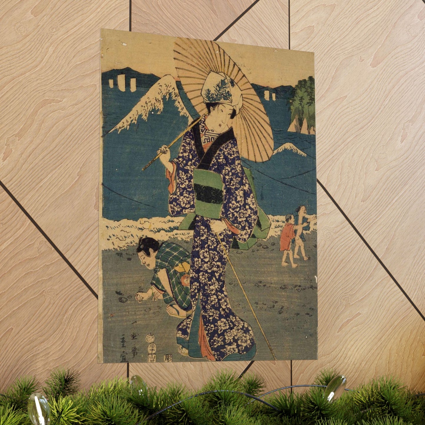 NDL-DC 1301718 03-Utagawa Hiroshige II-相州江のしま詣之図-安政1-crd High Quality Matte Wall Art Poster for Home, Office, Classroom