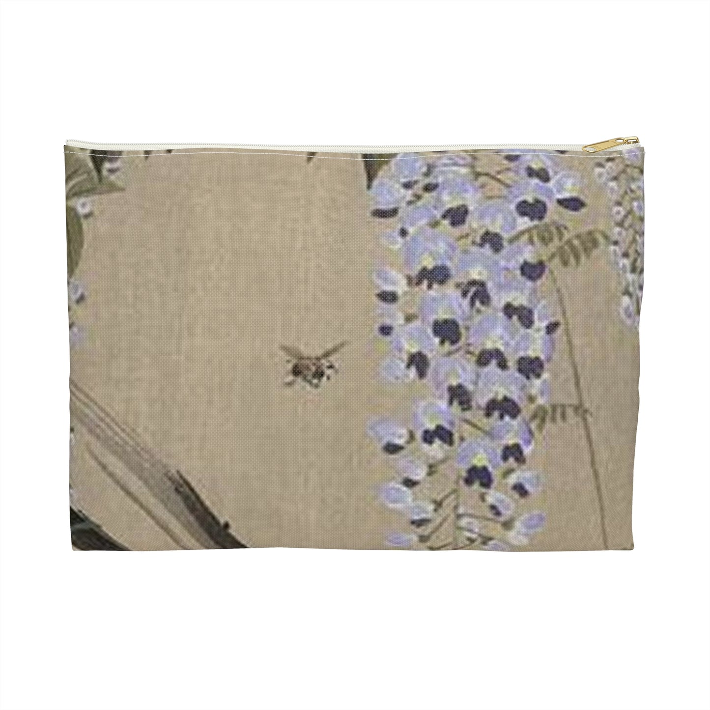 Koson - wisteria-and-bee, Ohara Koson Large Organizer Pouch with Black Zipper