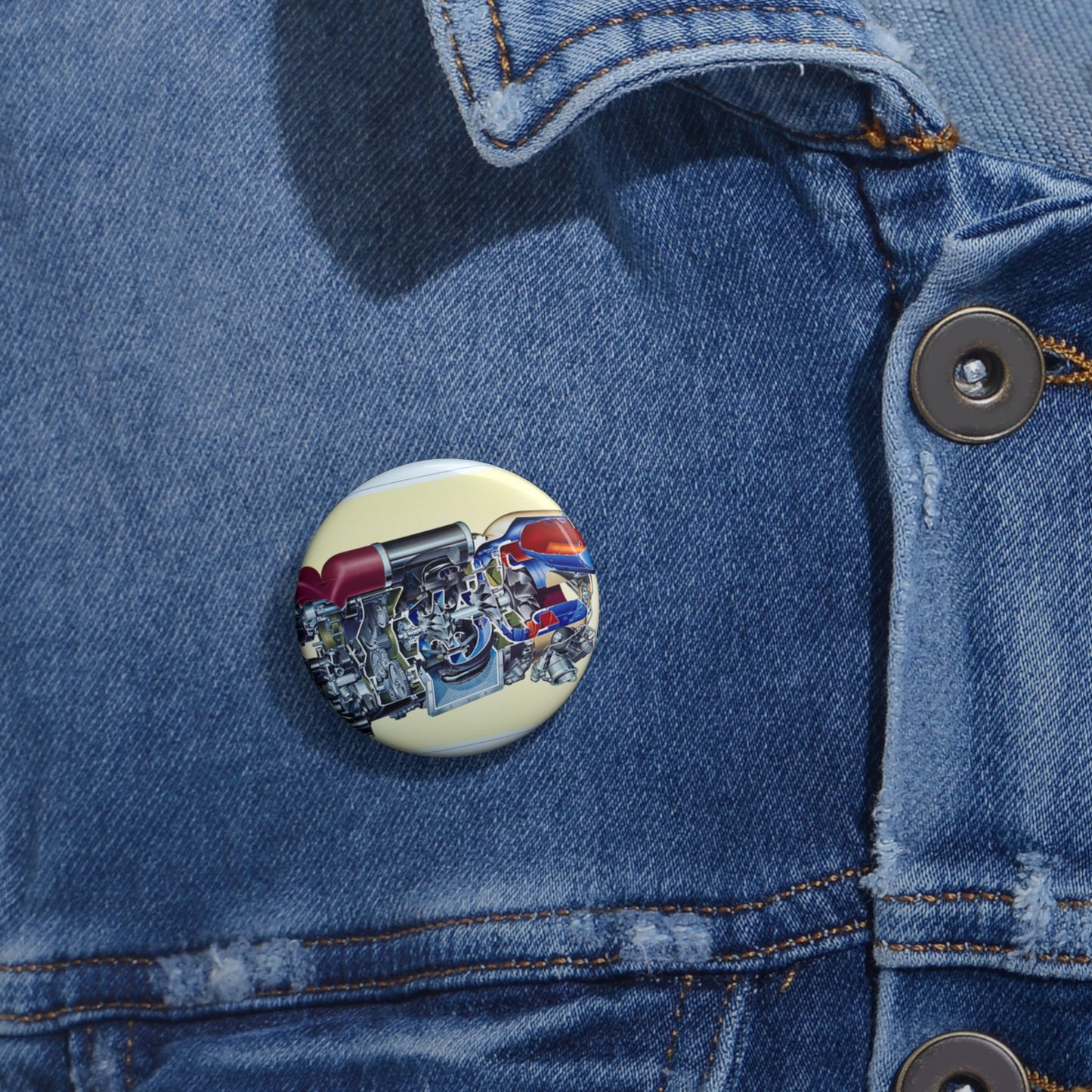 JET ENGINES, NASA Technology Images Pin Buttons with Crisp Design