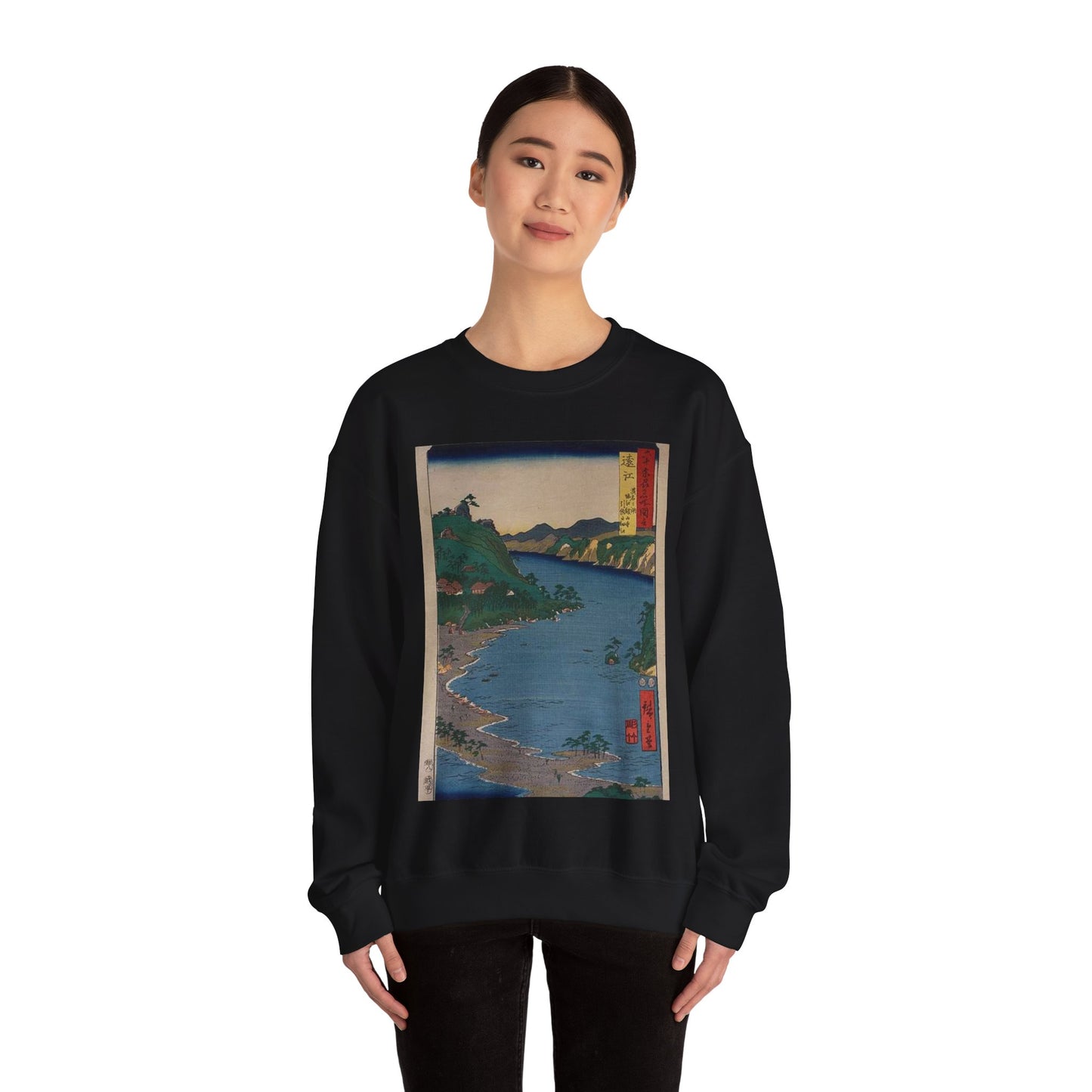 Hiroshige Tōtōmi Kanzanji, Utagawa Hiroshige Black Heavy Blend Adult Crew Neck SweatShirt