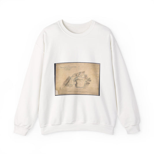 Plan of the Battle Field at Pleasant Mills near Cumberland, Md. August 1st, 1864. White Heavy Blend Adult Crew Neck SweatShirt